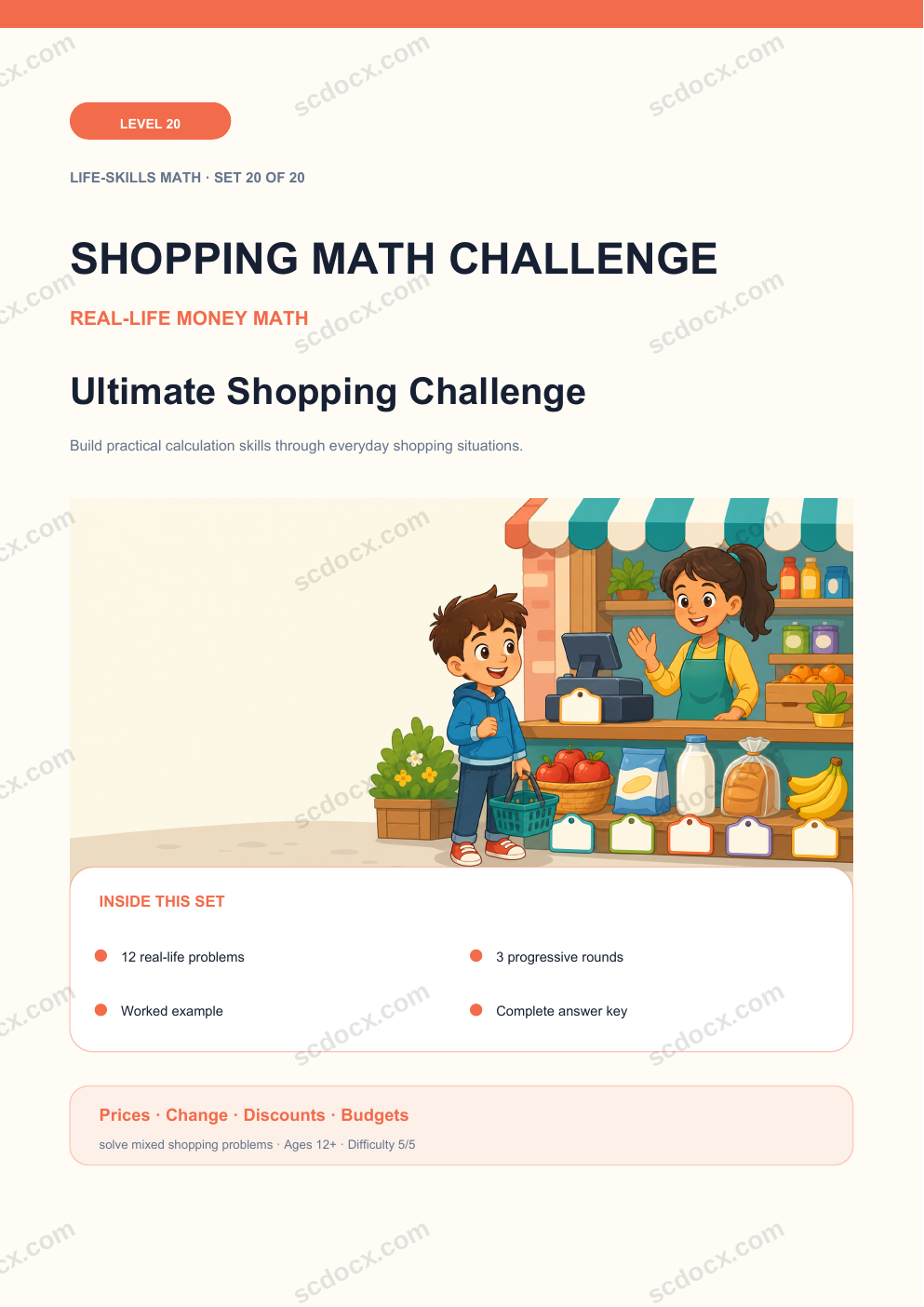 Shopping Math Challenge Level 20 | Ultimate Shopping Challenge with Answers