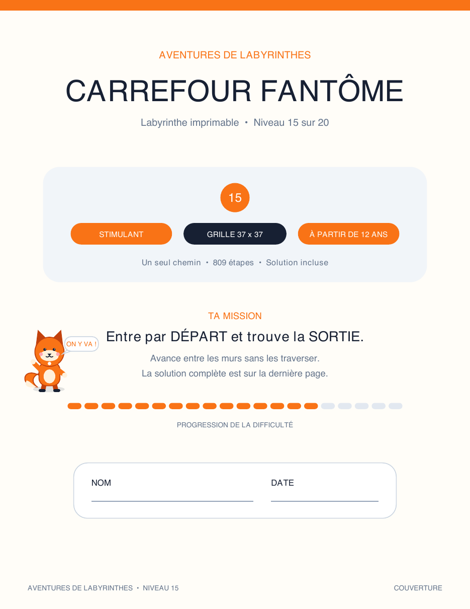 Labyrinthe Illustré Gratuit en Français 15 - Carrefour Fantôme (Avec Corrigé)
