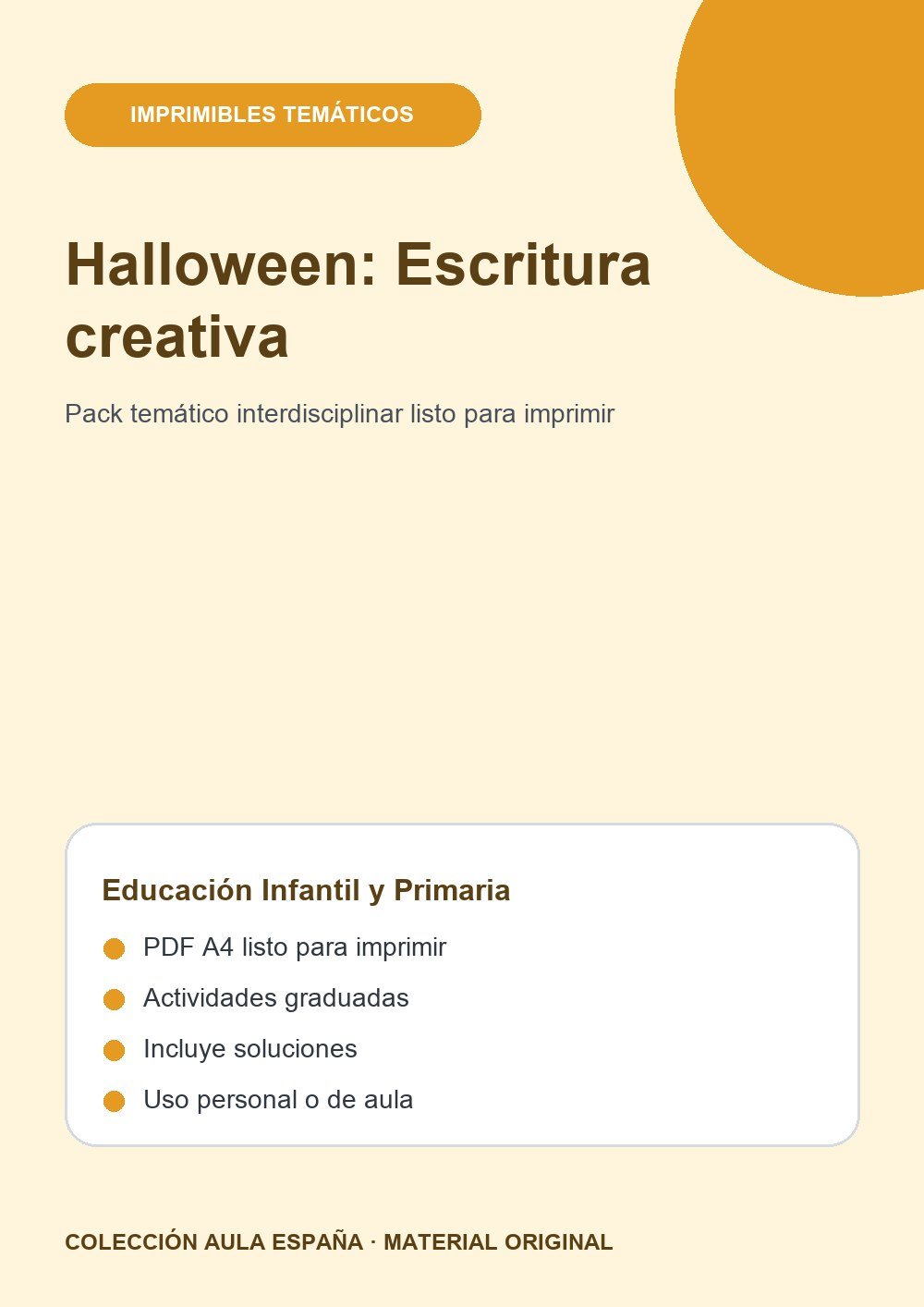 Halloween: Escritura creativa
