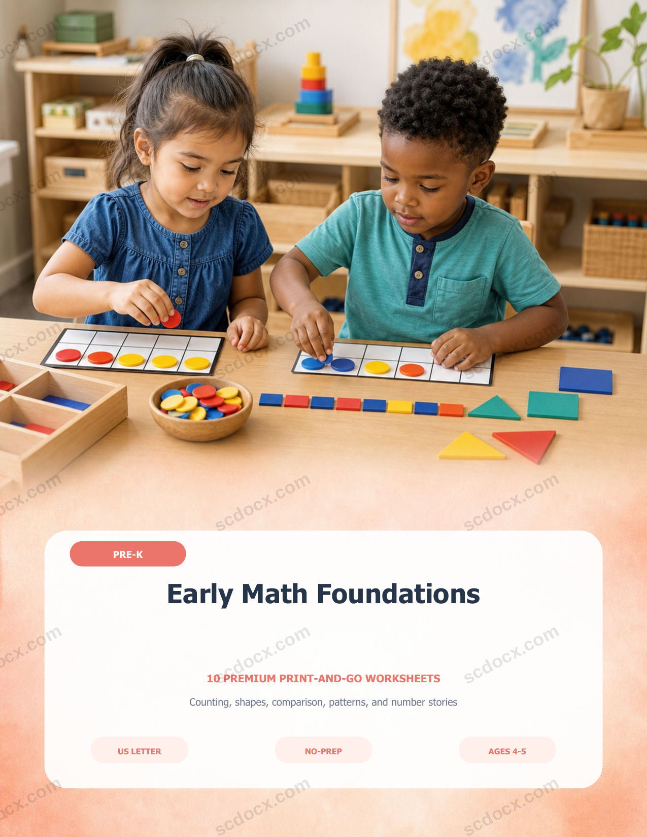 USA Early Math Foundations | Pre-K | 10 Premium Worksheets