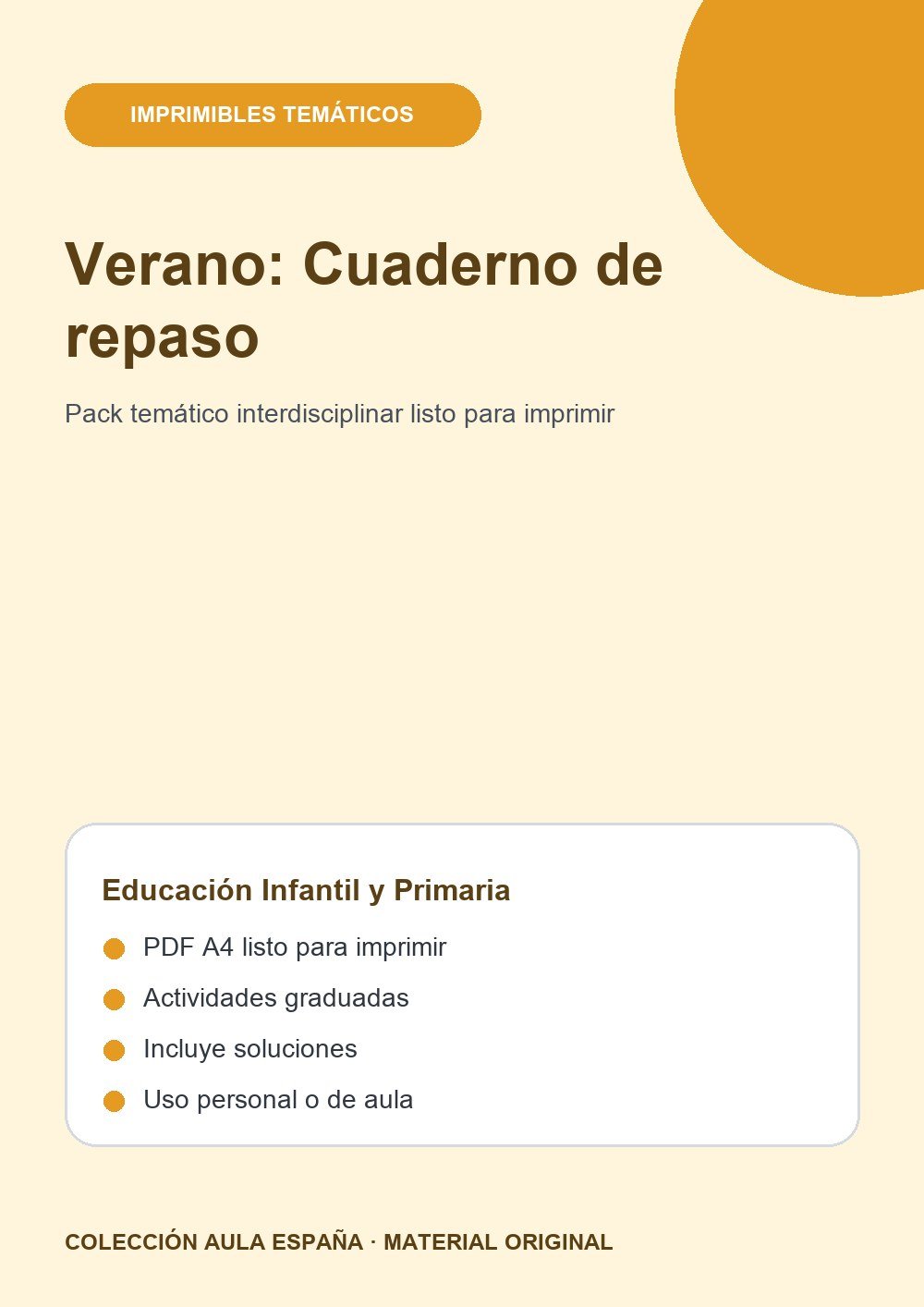 Verano: Cuaderno de repaso