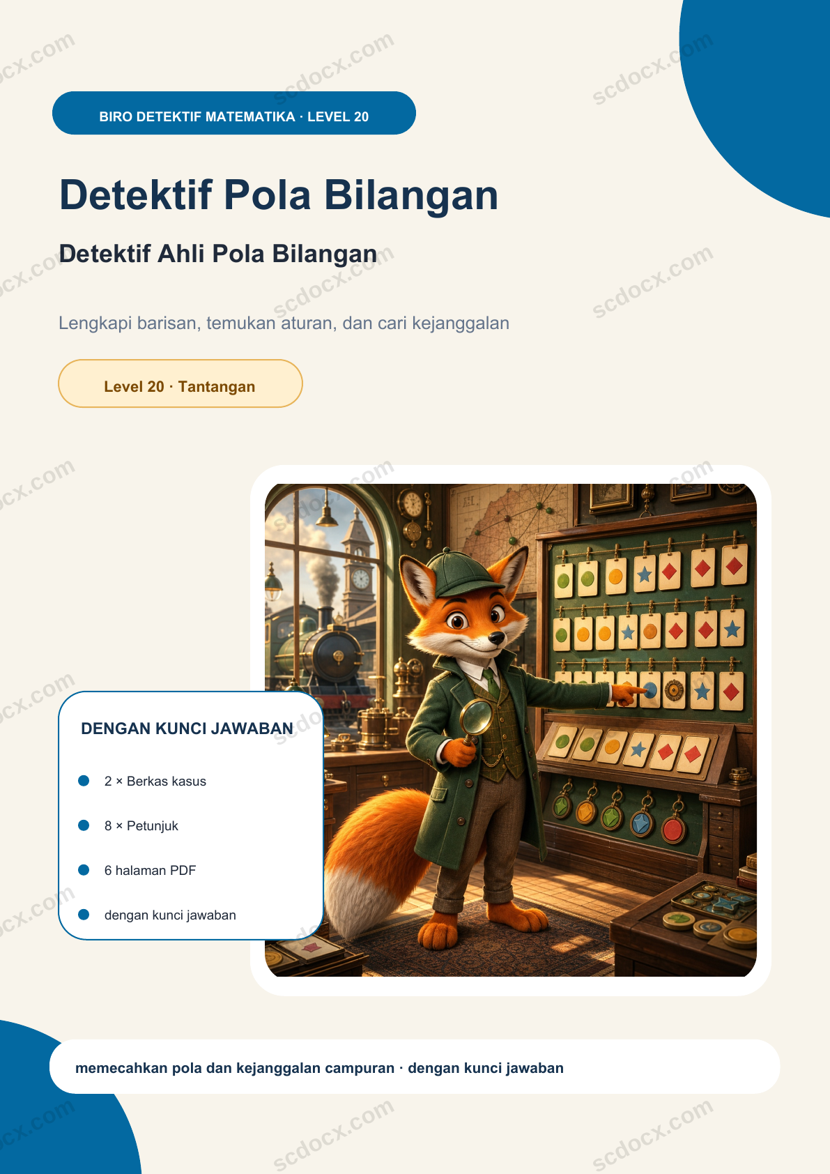 Detektif Pola Bilangan Level 20 | Detektif Ahli Pola Bilangan dengan kunci jawaban