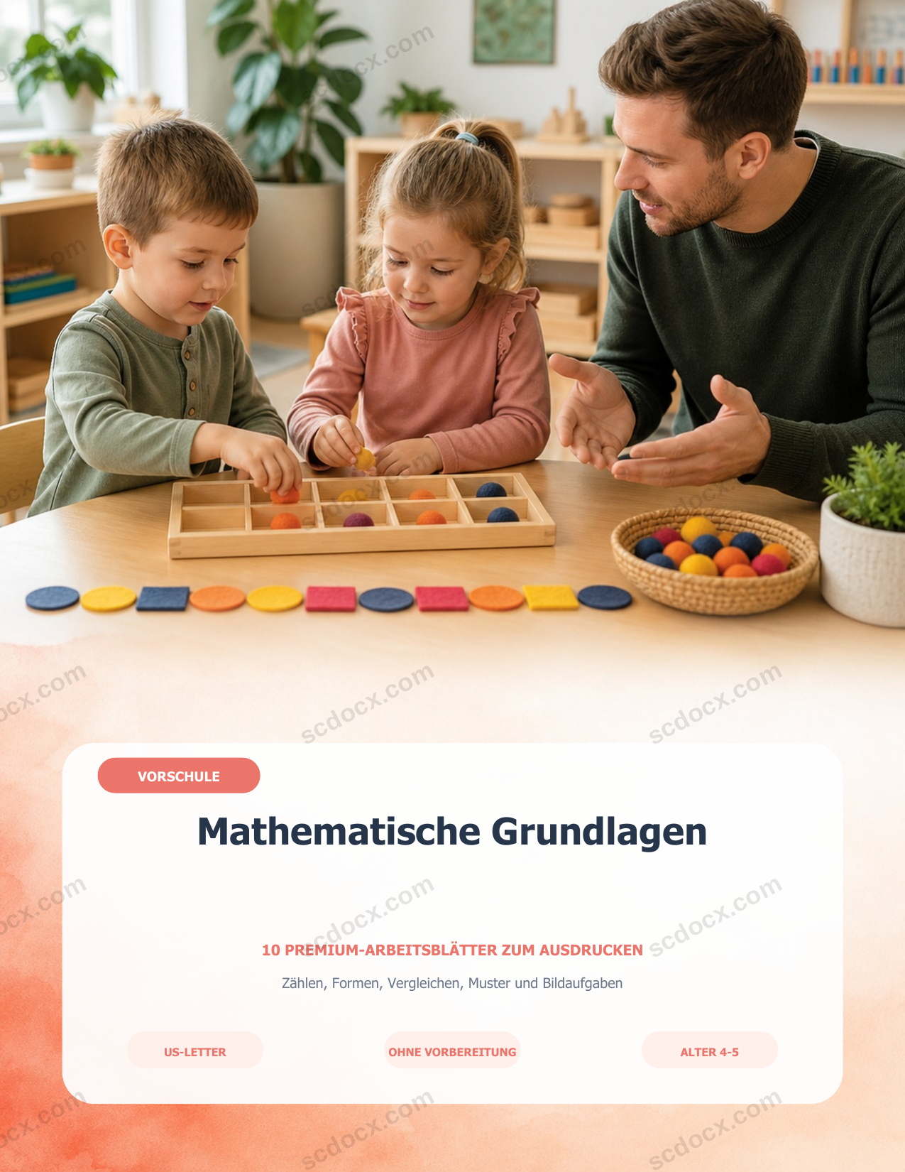 DEUTSCH | Mathematische Grundlagen | Vorschule | 10 Premium-Arbeitsblätter