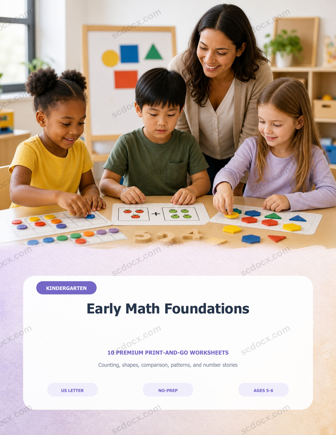 USA Early Math Foundations | Kindergarten | 10 Premium Worksheets