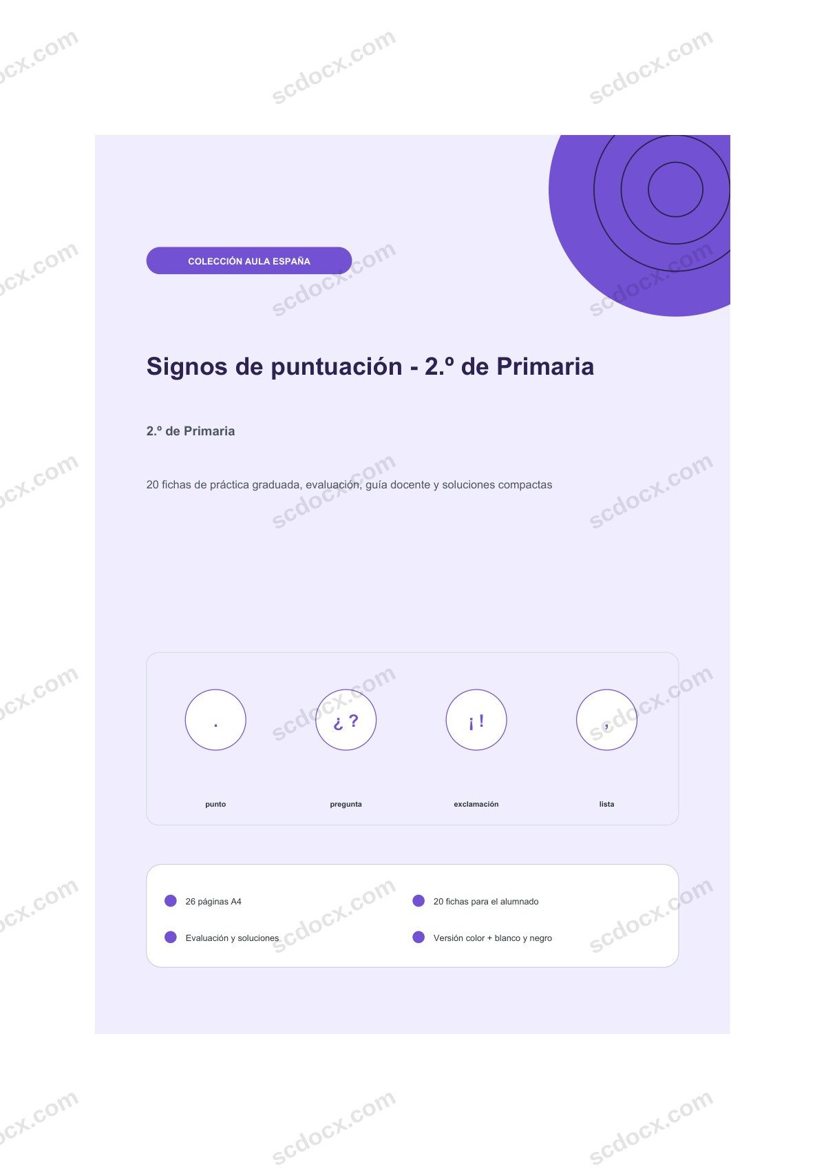 Signos de puntuación · 2.º de Primaria