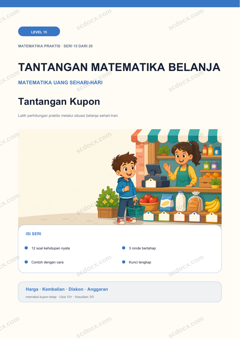 Tantangan Matematika Belanja Level 15 | Tantangan Kupon dengan Jawaban