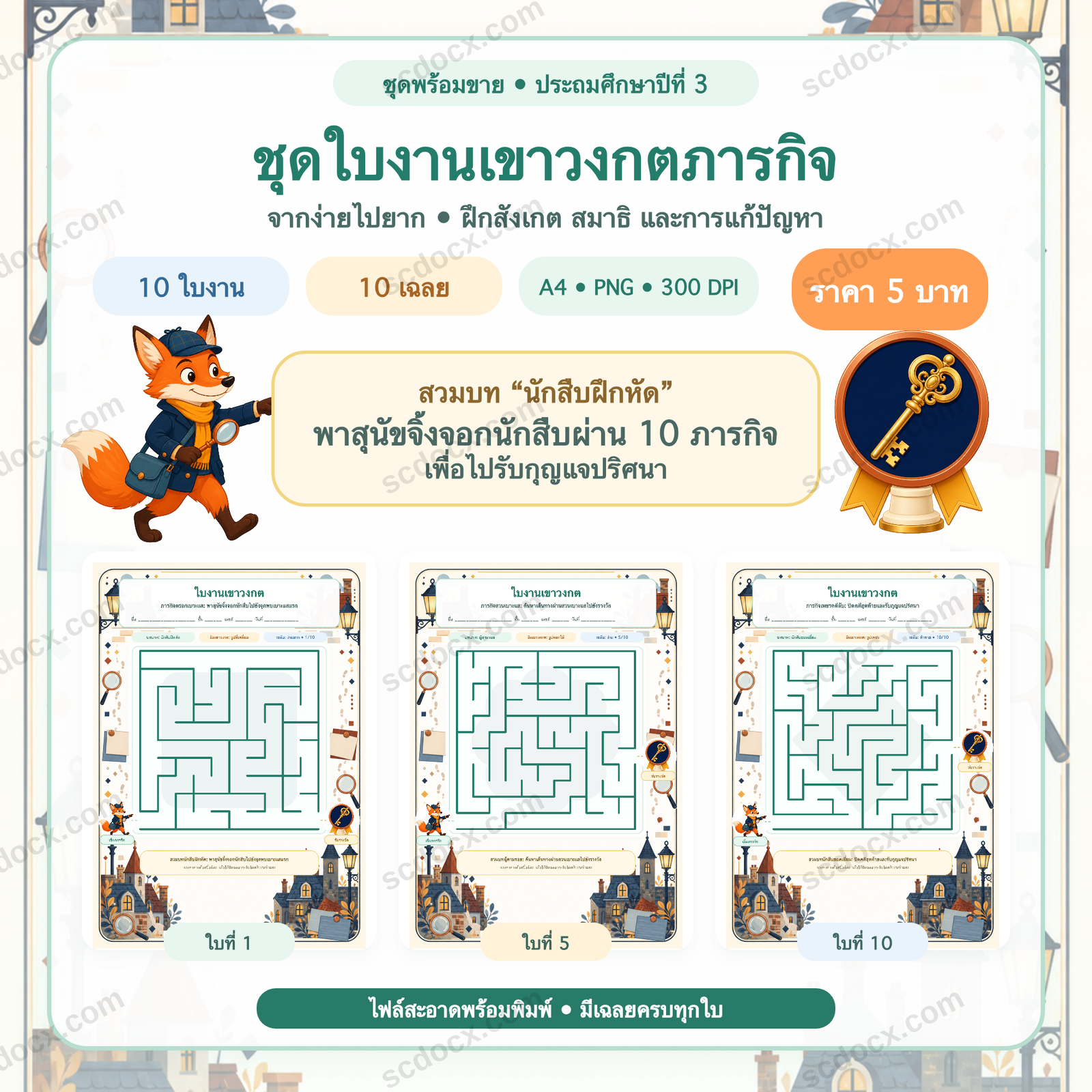 ชุดใบงานเขาวงกตภารกิจ ประถมศึกษาปีที่ 3