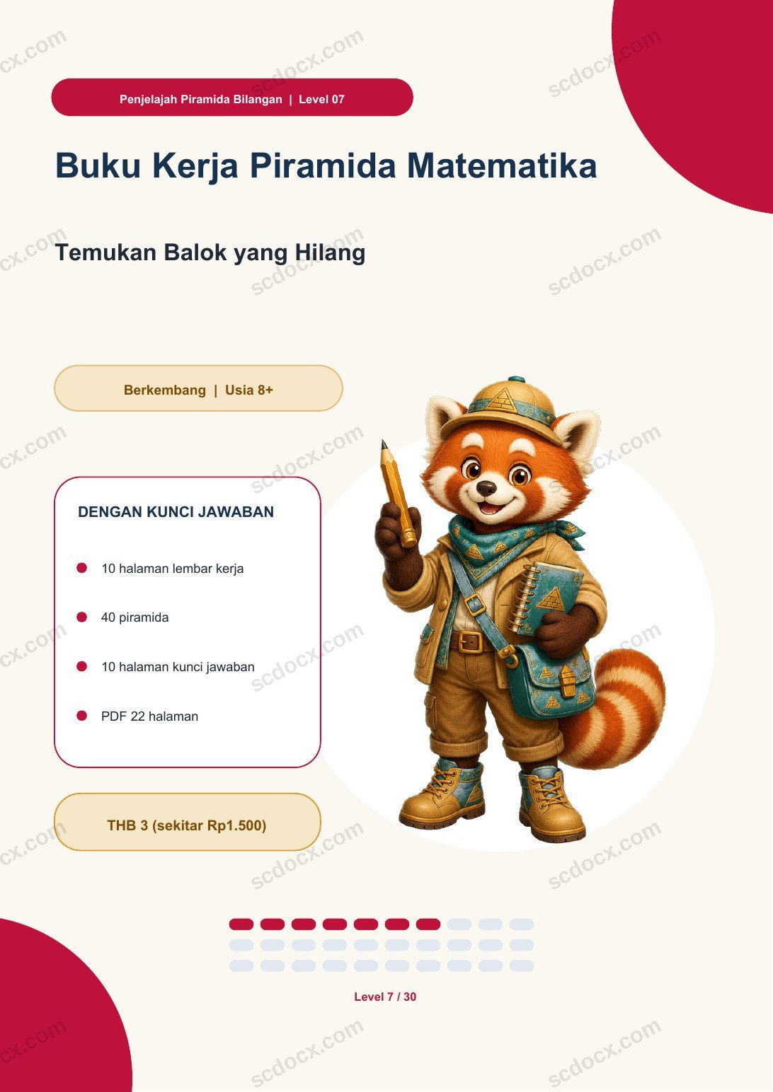 Buku Kerja Piramida Matematika Level 07 | Temukan Balok yang Hilang dengan kunci jawaban