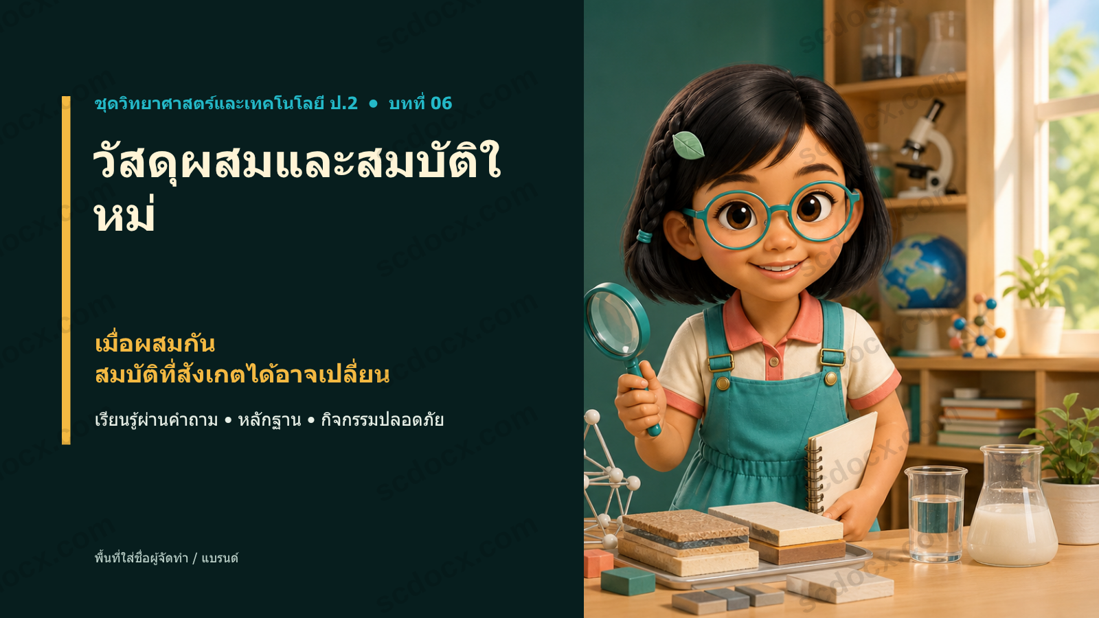 PowerPoint วิทยาศาสตร์ ป.2 บทที่ 06 วัสดุผสมและสมบัติใหม่ พร้อมสอน