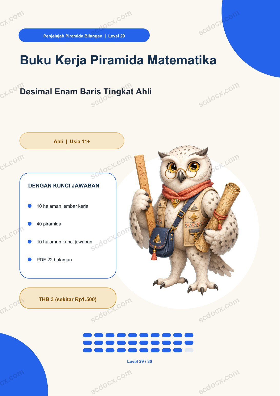 Buku Kerja Piramida Matematika Level 29 | Desimal Enam Baris Tingkat Ahli dengan kunci jawaban