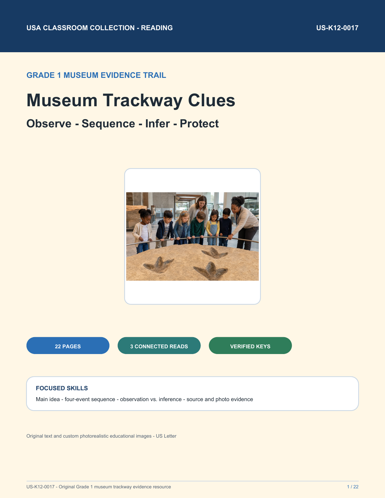 Museum Trackway Clues | Grade 1 Observation, Sequence & Evidence | US-K12-0017
