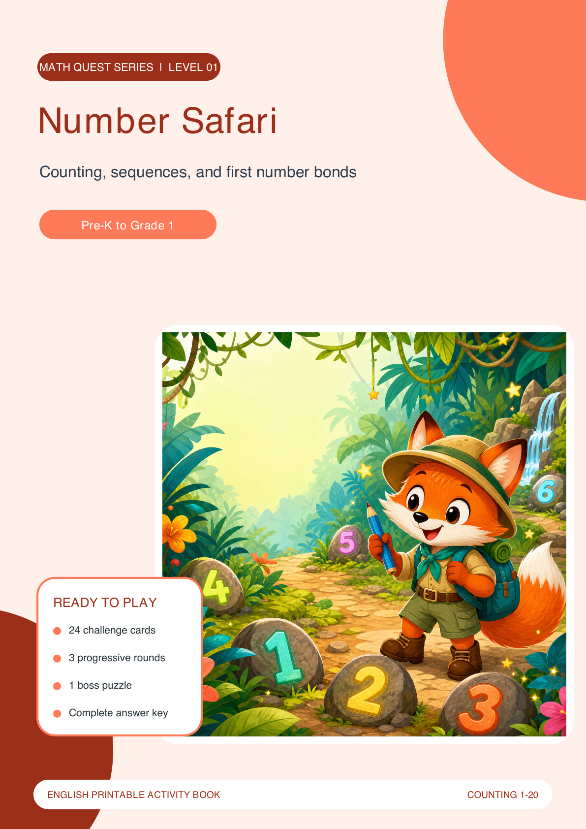 Number Safari | Math Game with Answer Key