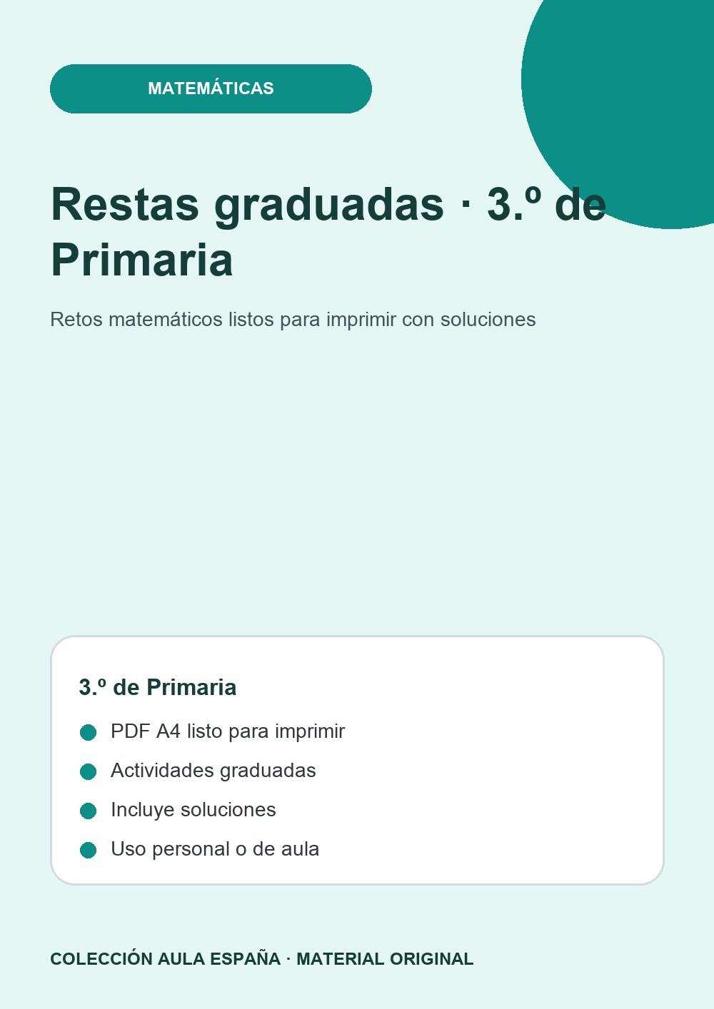 Restas graduadas · 3.º de Primaria