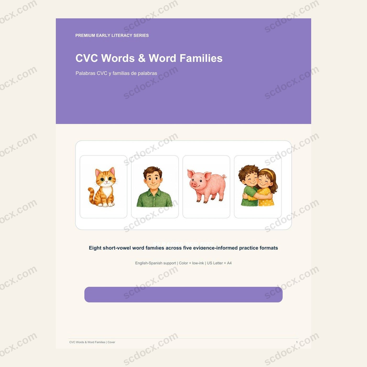 Bilingual CVC Words & Word Families | ฝึกอ่าน CVC และ Word Families 98 หน้า