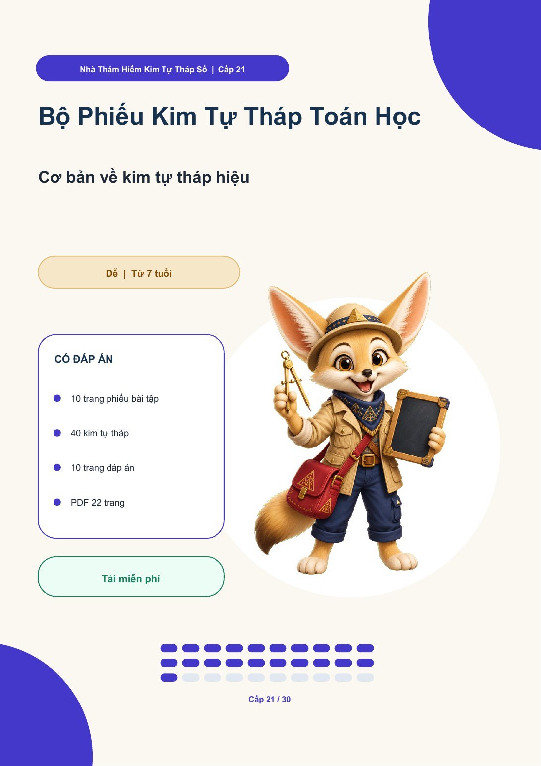 Bộ Phiếu Kim Tự Tháp Toán Học Cấp 21 | Cơ bản về kim tự tháp hiệu có đáp án (MIỄN PHÍ)