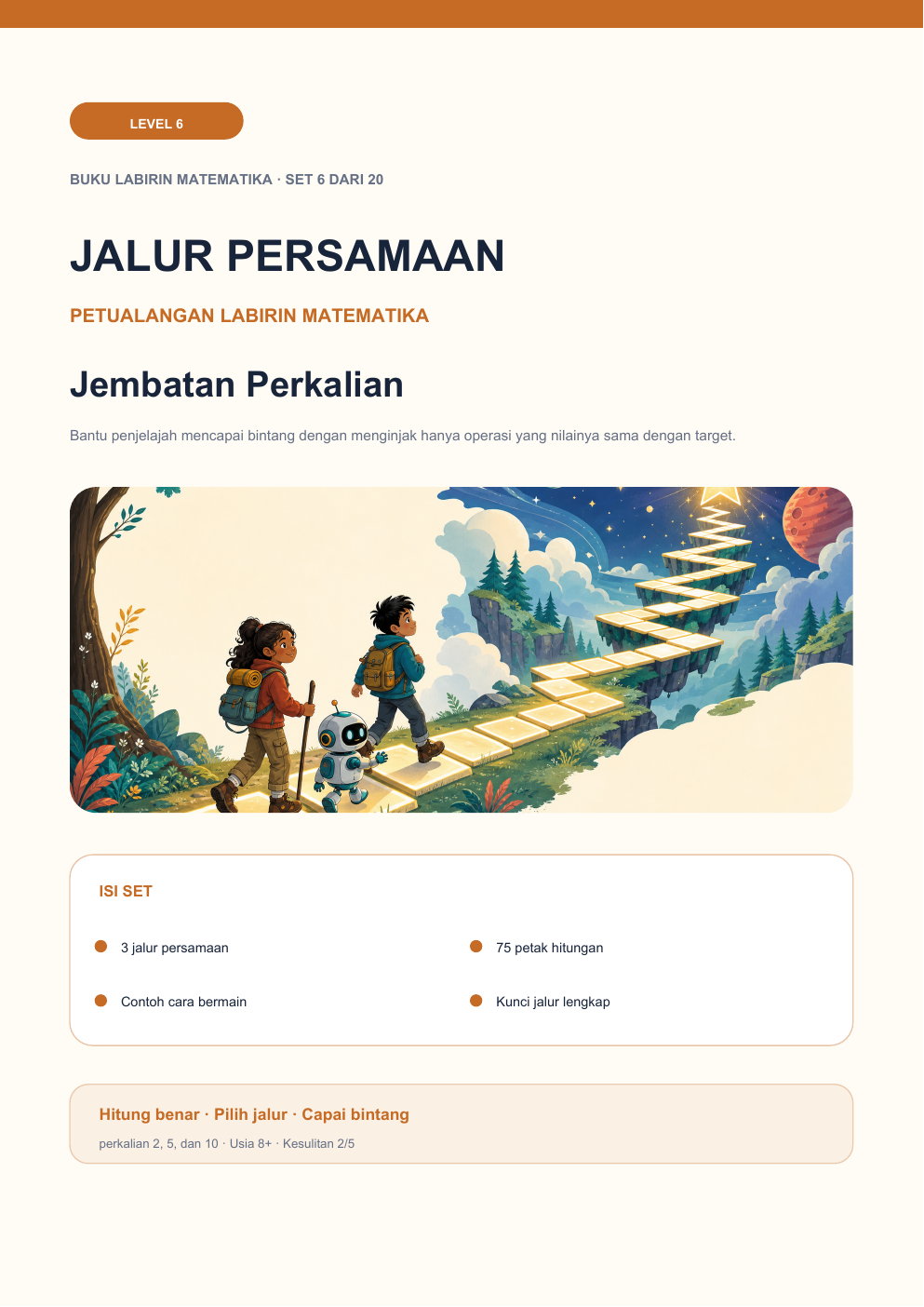 Jalur Persamaan Level 6 | Jembatan Perkalian dengan Jawaban
