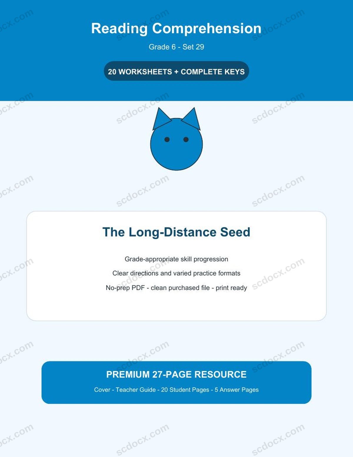 Reading Comprehension | Grade 6 | The Long-Distance Seed | 20 Worksheets + Answer Keys