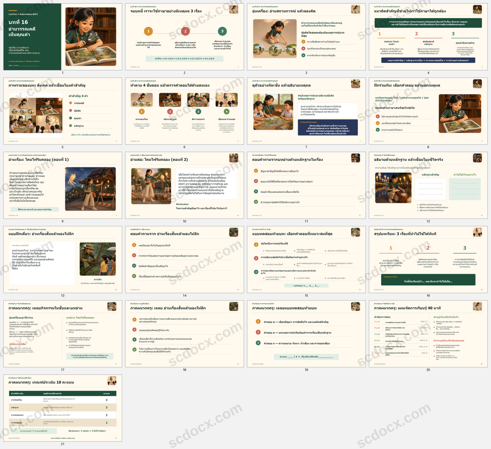PowerPoint ภาษาไทย ป.5 บทที่ 16 อ่านวรรณคดีเห็นคุณค่า