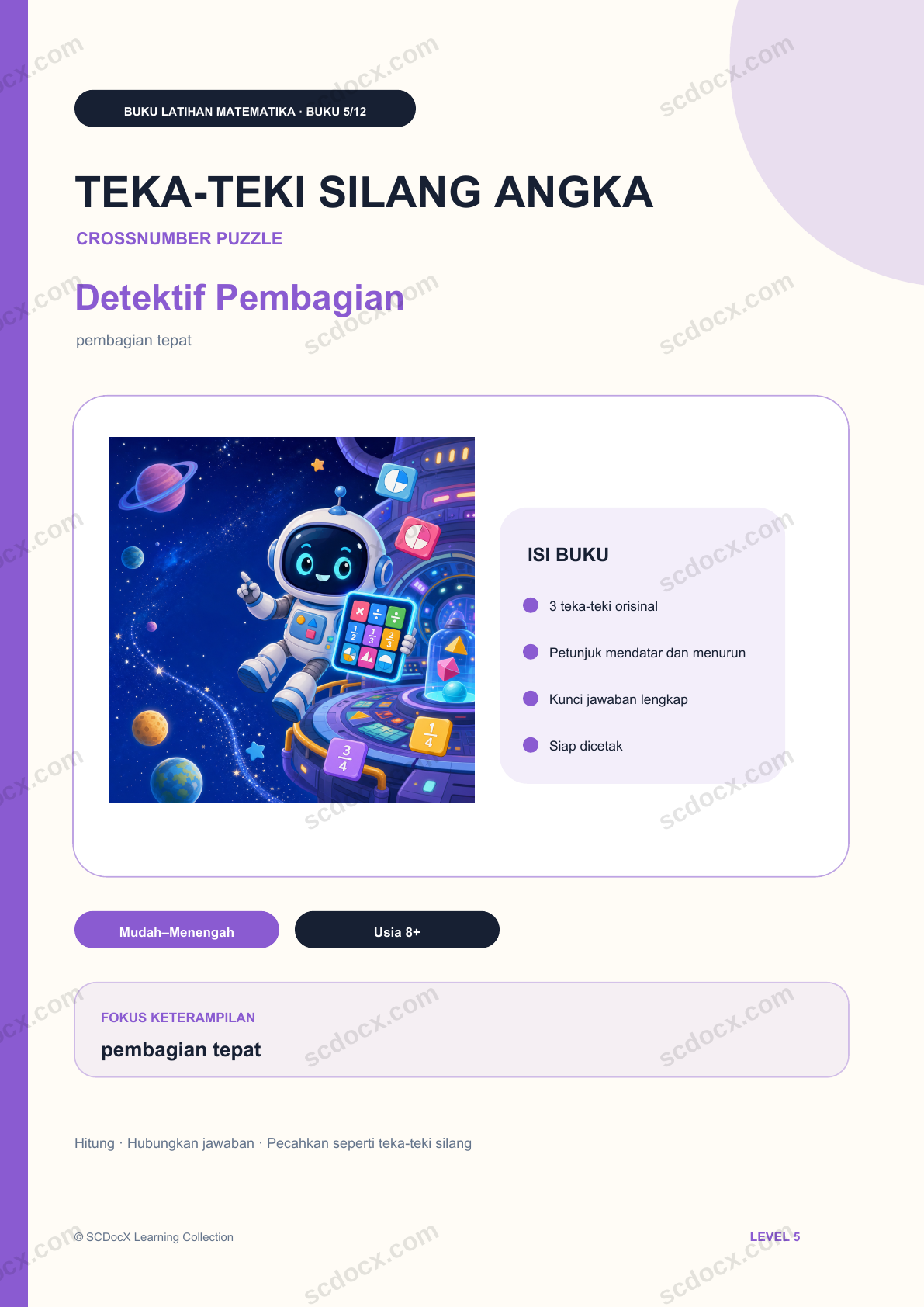Teka-Teki Silang Angka Level 5 | Detektif Pembagian dengan Jawaban