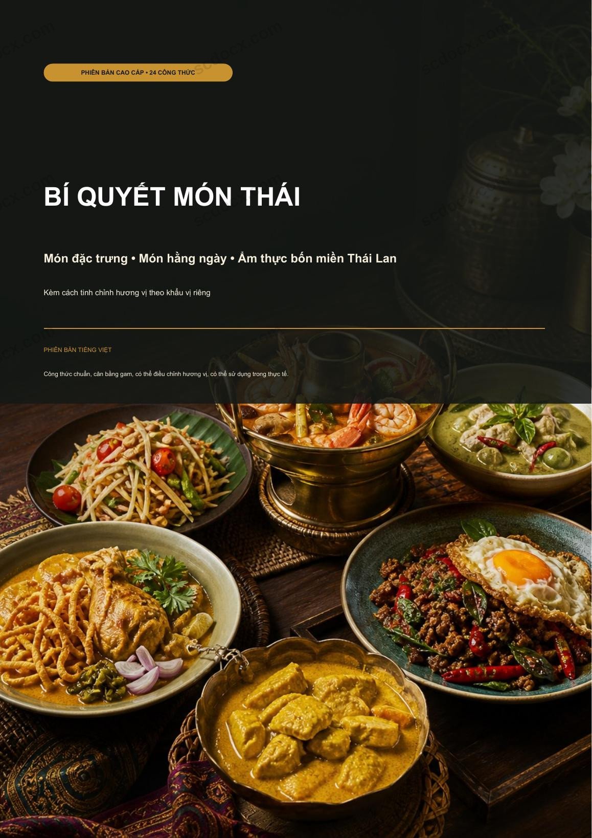 Bí Quyết Món Thái: 24 Công Thức Cao Cấp & Cách Chỉnh Vị (Tiếng Việt)
