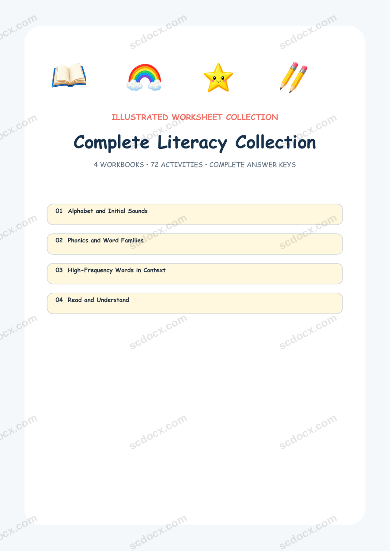 Complete Literacy Collection | 4 workbooks | 102 pages | A4 | UK Edition