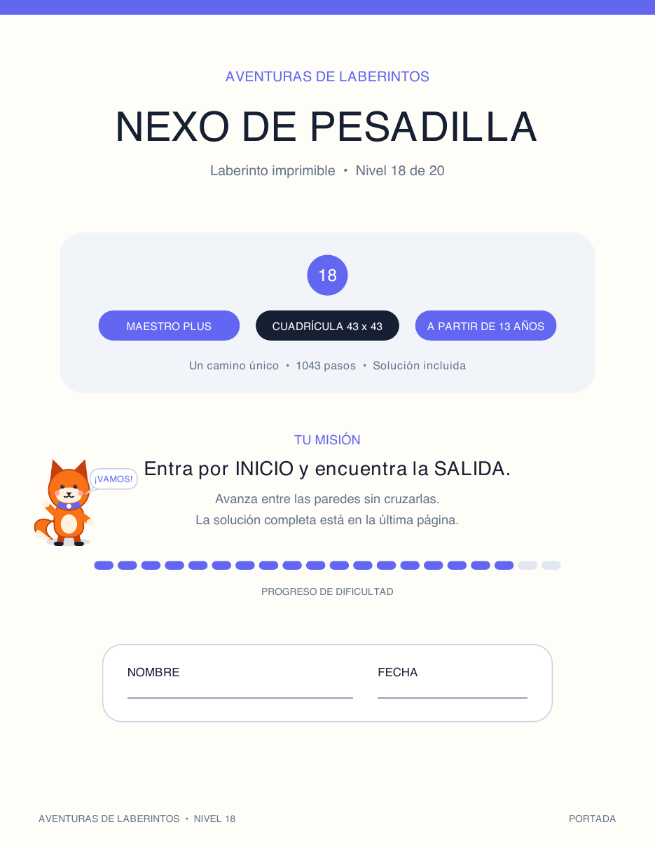 Laberinto Infantil en Español Gratis 18 - Nexo de Pesadilla (Con Solución)