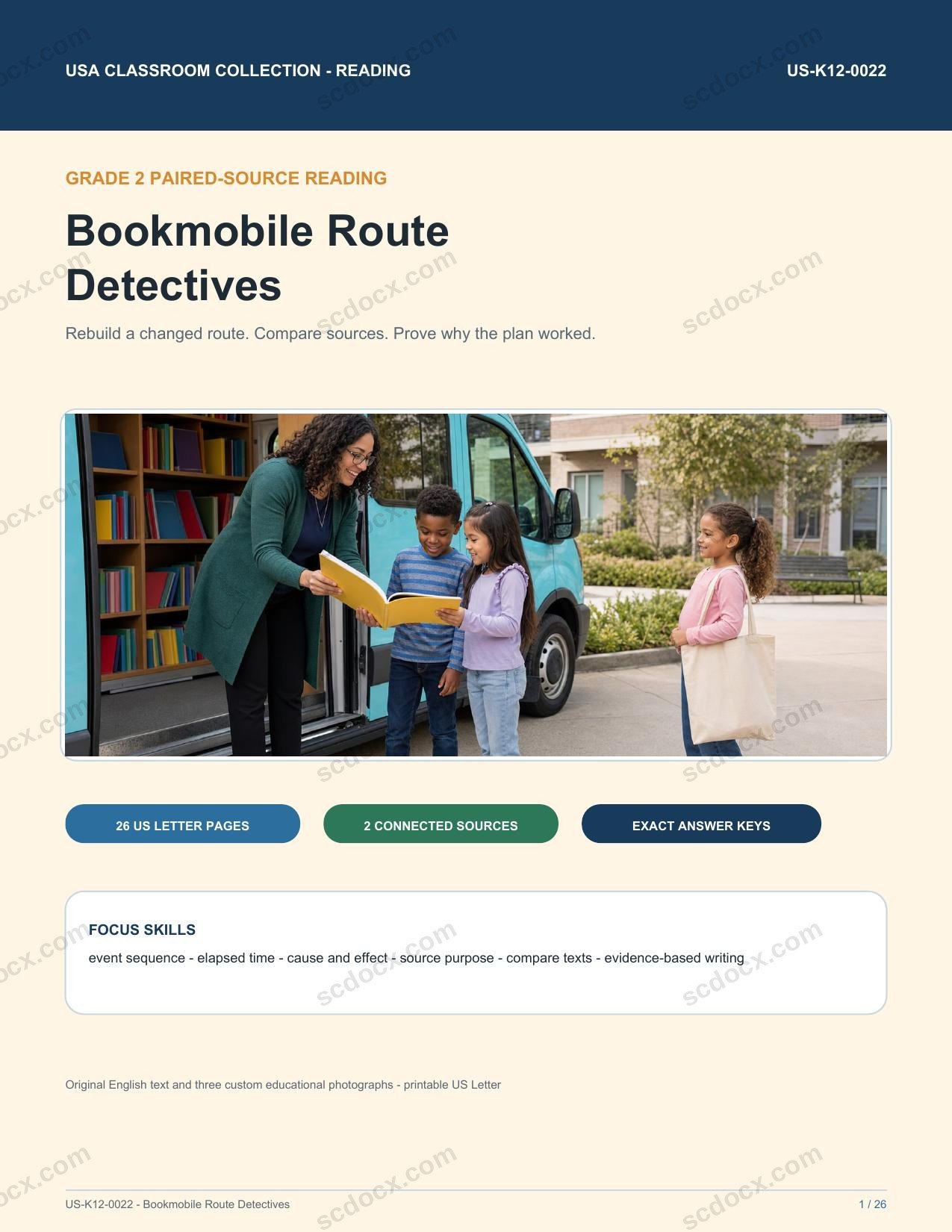 Bookmobile Route Detectives | Grade 2 Sequence, Sources & Evidence | US-K12-0022