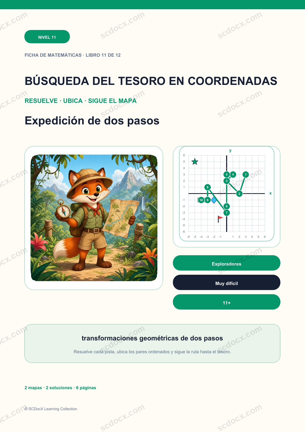 Búsqueda del Tesoro en Coordenadas Nivel 11 | Expedición de dos pasos con soluciones