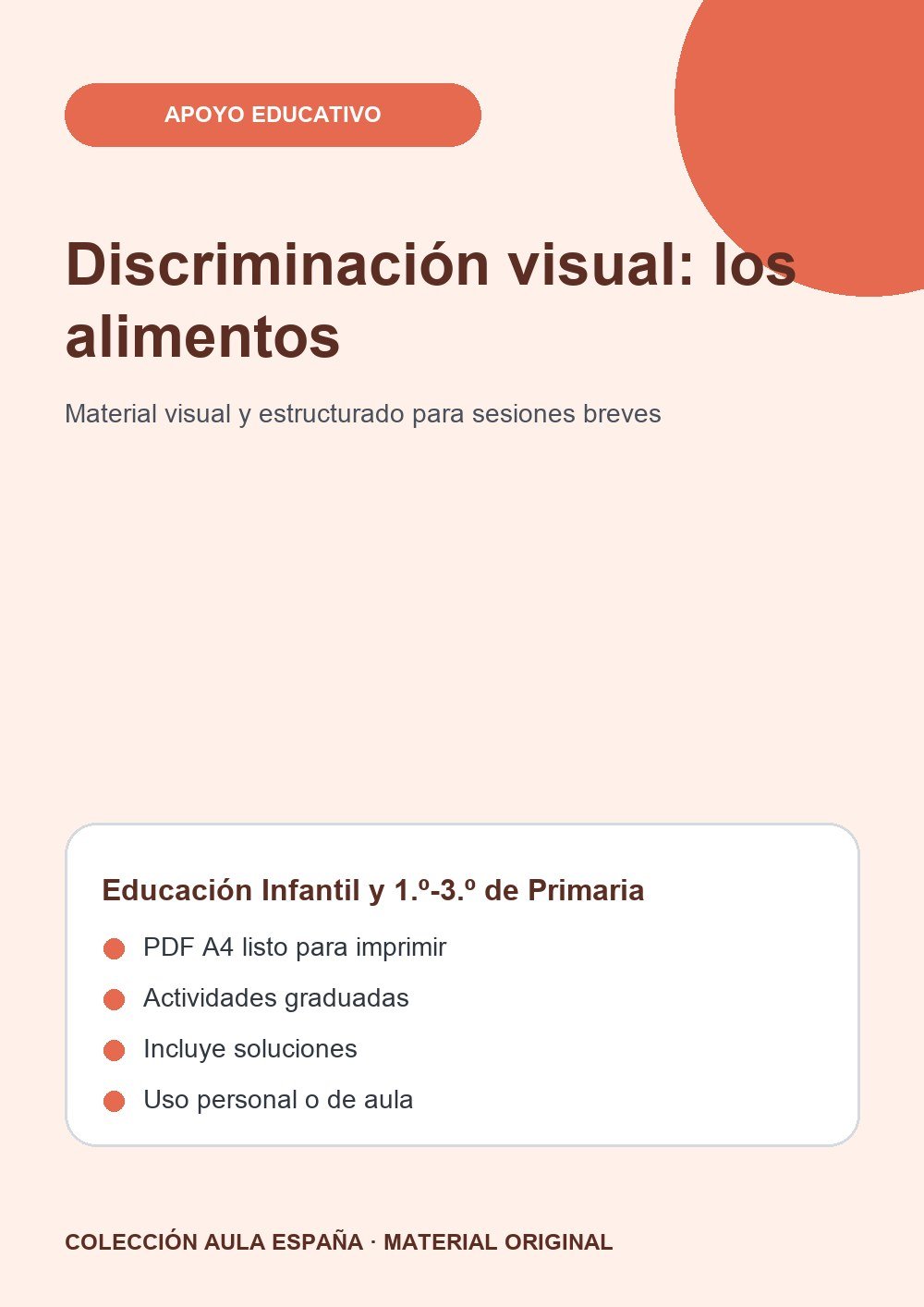 Discriminación visual: los alimentos
