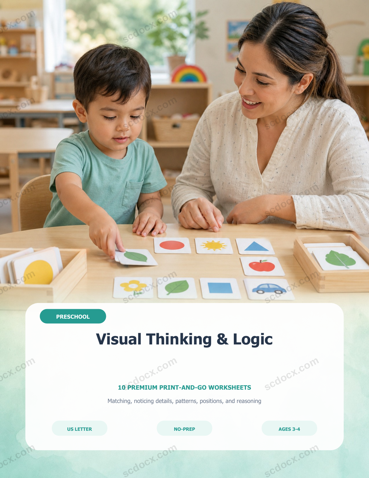 USA Visual Thinking & Logic | Preschool | 10 Premium Worksheets