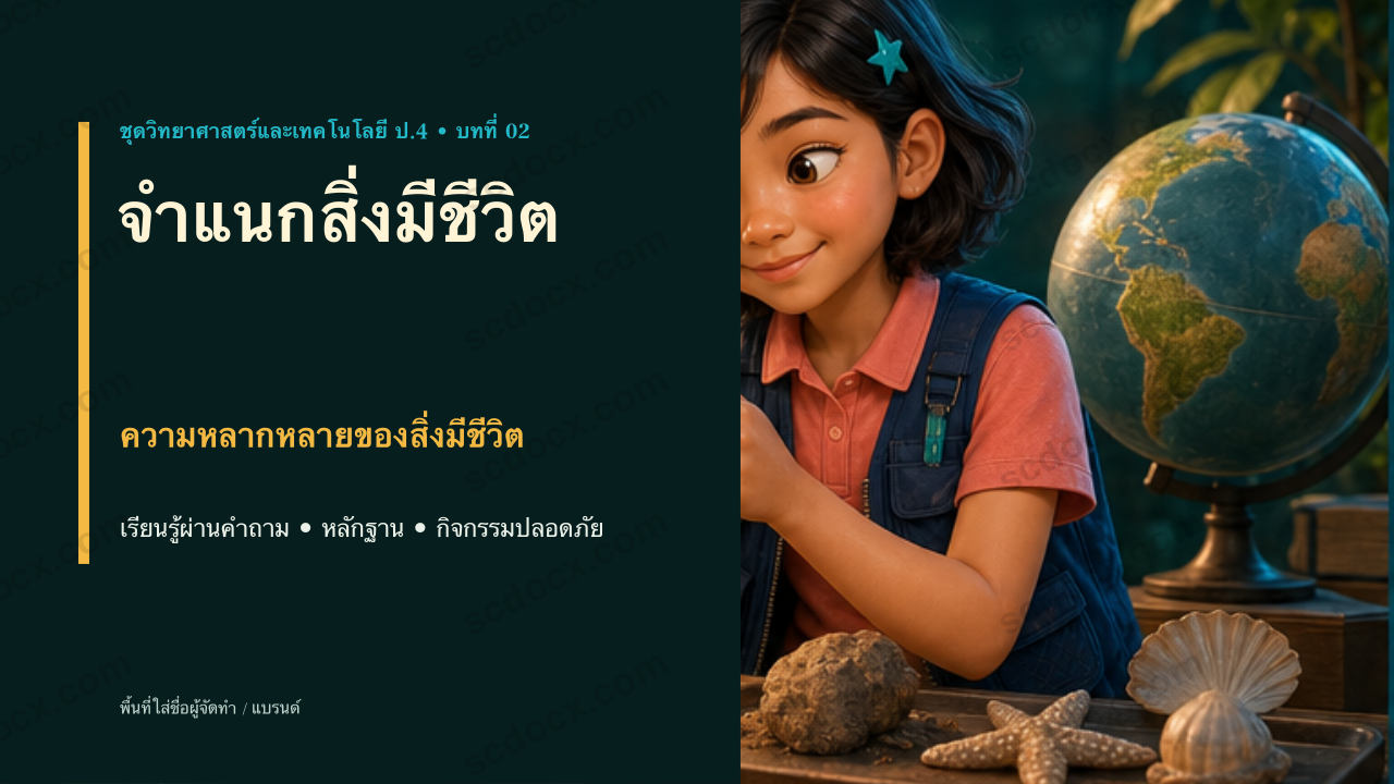 PowerPoint วิทยาศาสตร์และเทคโนโลยี ป.4 บทที่ 2 จำแนกสิ่งมีชีวิต