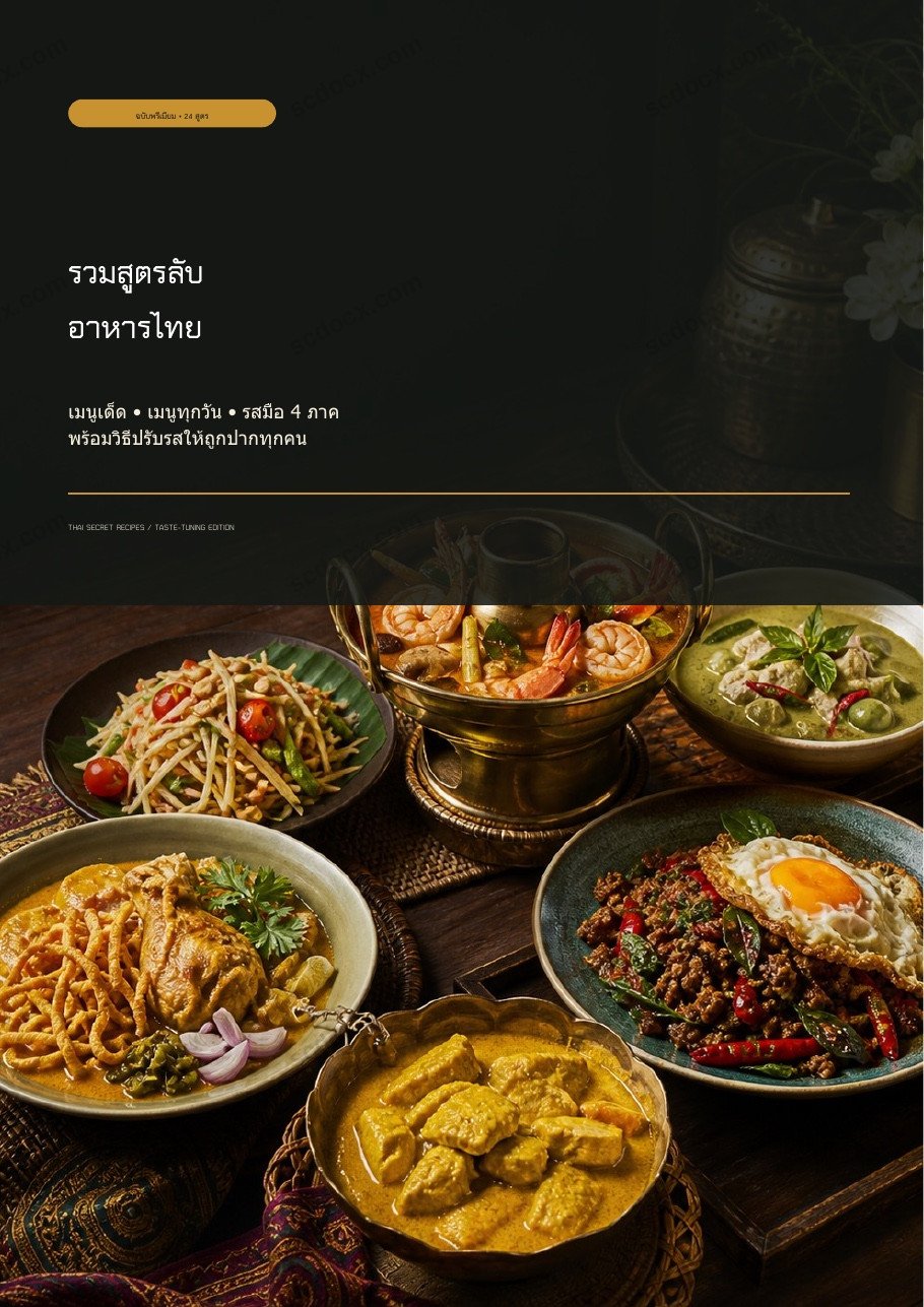 รวมสูตรลับอาหารไทย: 24 เมนูเด็ด พร้อมวิธีปรับรส ฉบับพรีเมียม