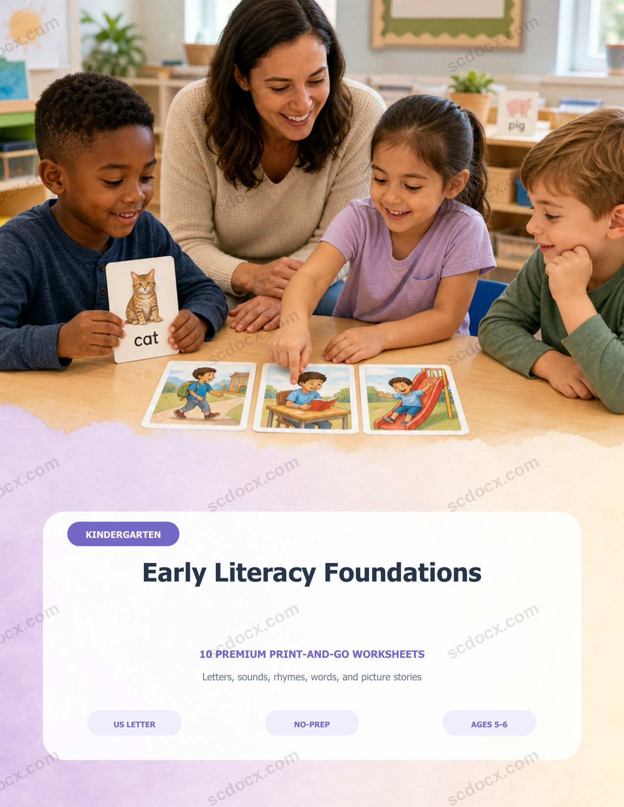 USA Early Literacy Foundations | Kindergarten | 10 Premium Worksheets