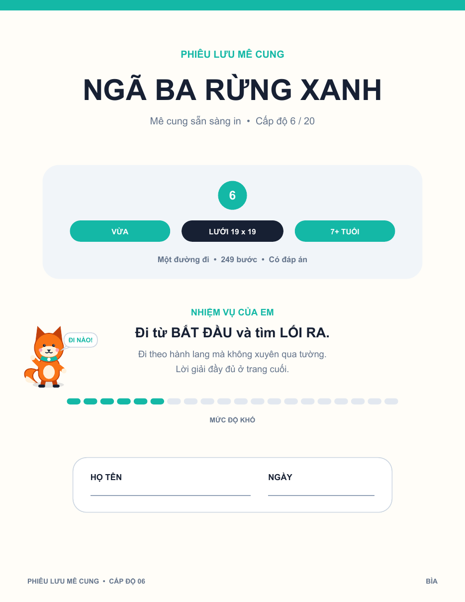 Mê Cung Hoạt Hình Tiếng Việt Miễn Phí 06 - Ngã Ba Rừng Xanh (Kèm Đáp Án)