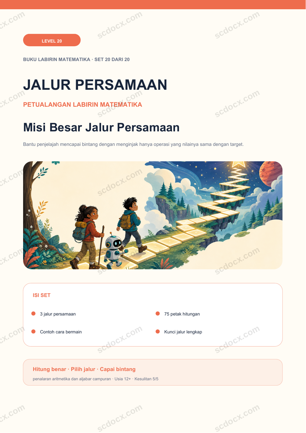 Jalur Persamaan Level 20 | Misi Besar Jalur Persamaan dengan Jawaban
