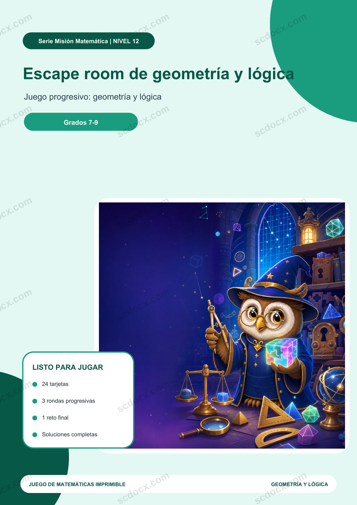 Escape room de geometría y lógica | Juego de matemáticas con soluciones