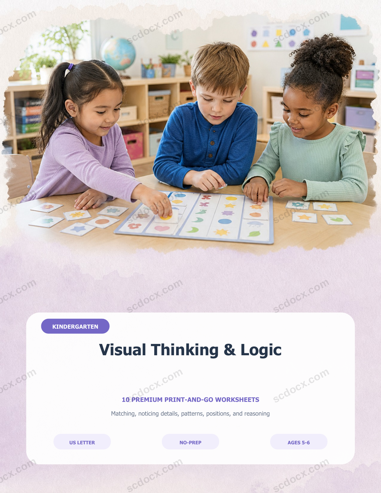 USA Visual Thinking & Logic | Kindergarten | 10 Premium Worksheets