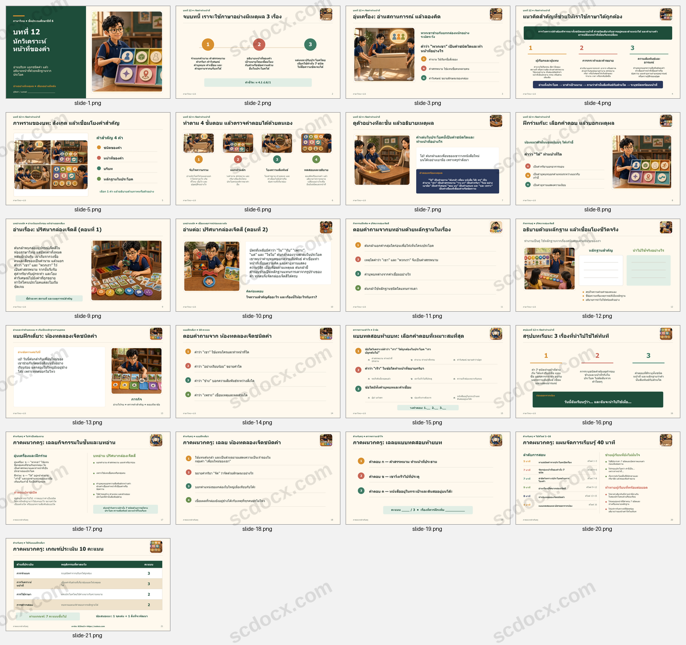 PowerPoint ภาษาไทย ป.6 บทที่ 12 เจ็ดคำทำหน้าที่