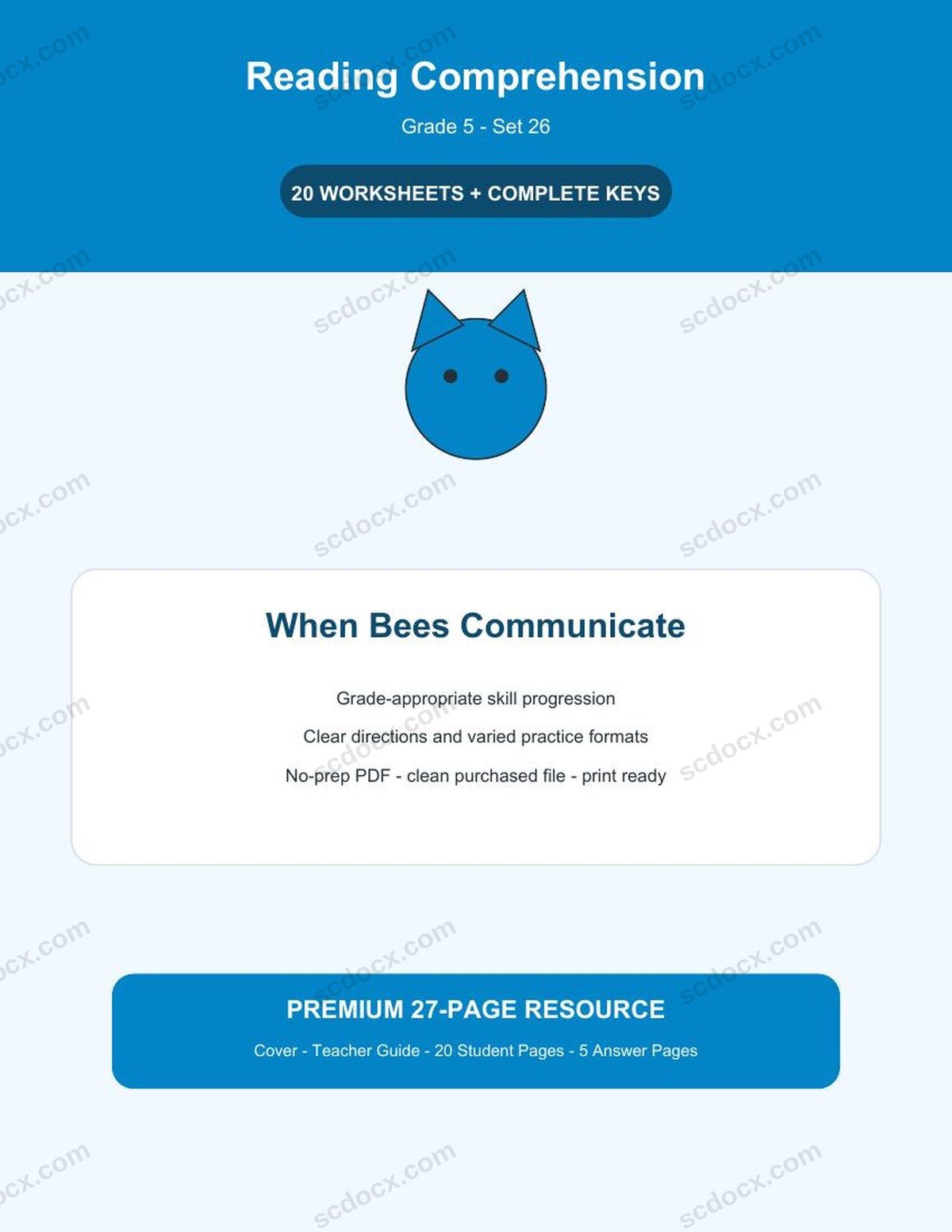 Reading Comprehension | Grade 5 | When Bees Communicate | 20 Worksheets + Answer Keys