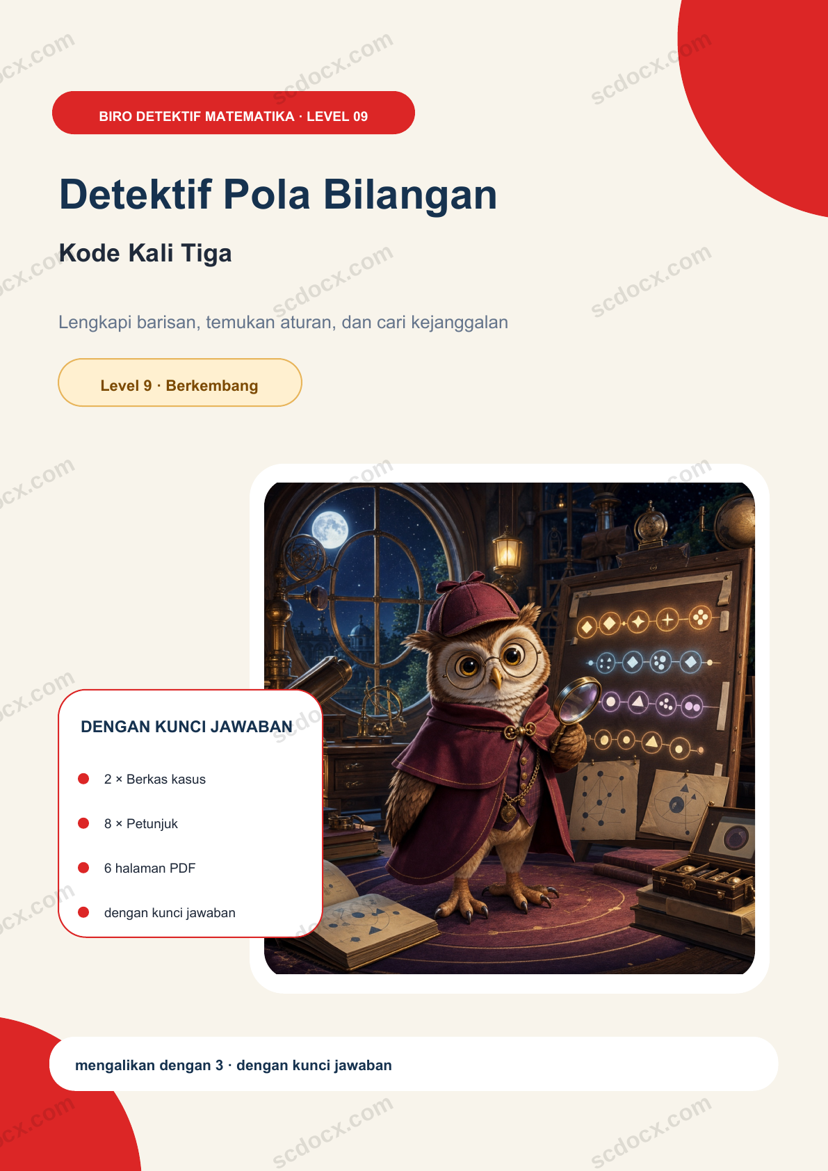 Detektif Pola Bilangan Level 9 | Kode Kali Tiga dengan kunci jawaban