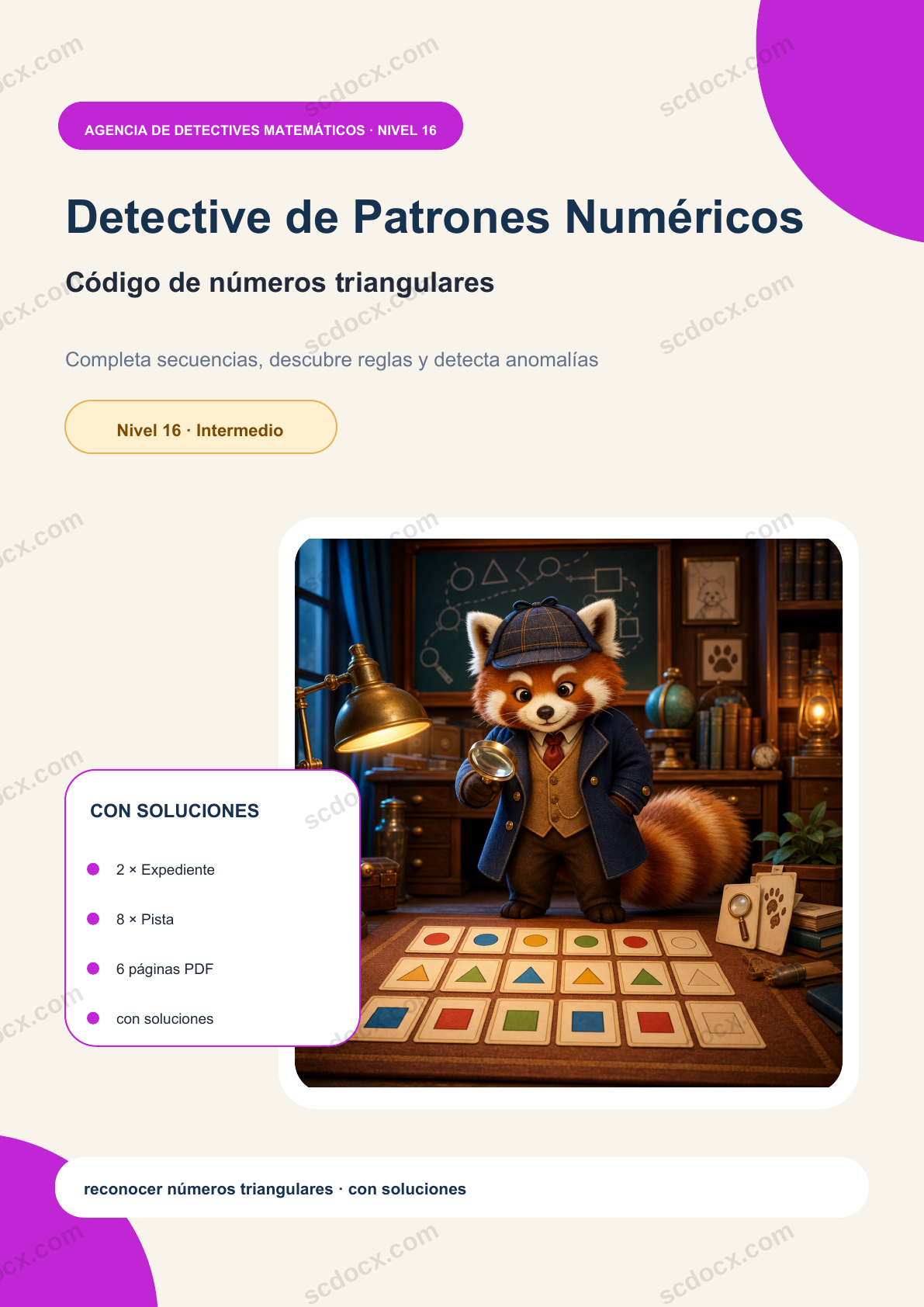 Detective de Patrones Numéricos Nivel 16 | Código de números triangulares con soluciones