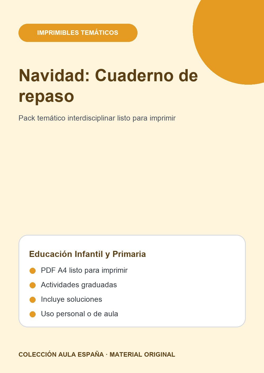 Navidad: Cuaderno de repaso