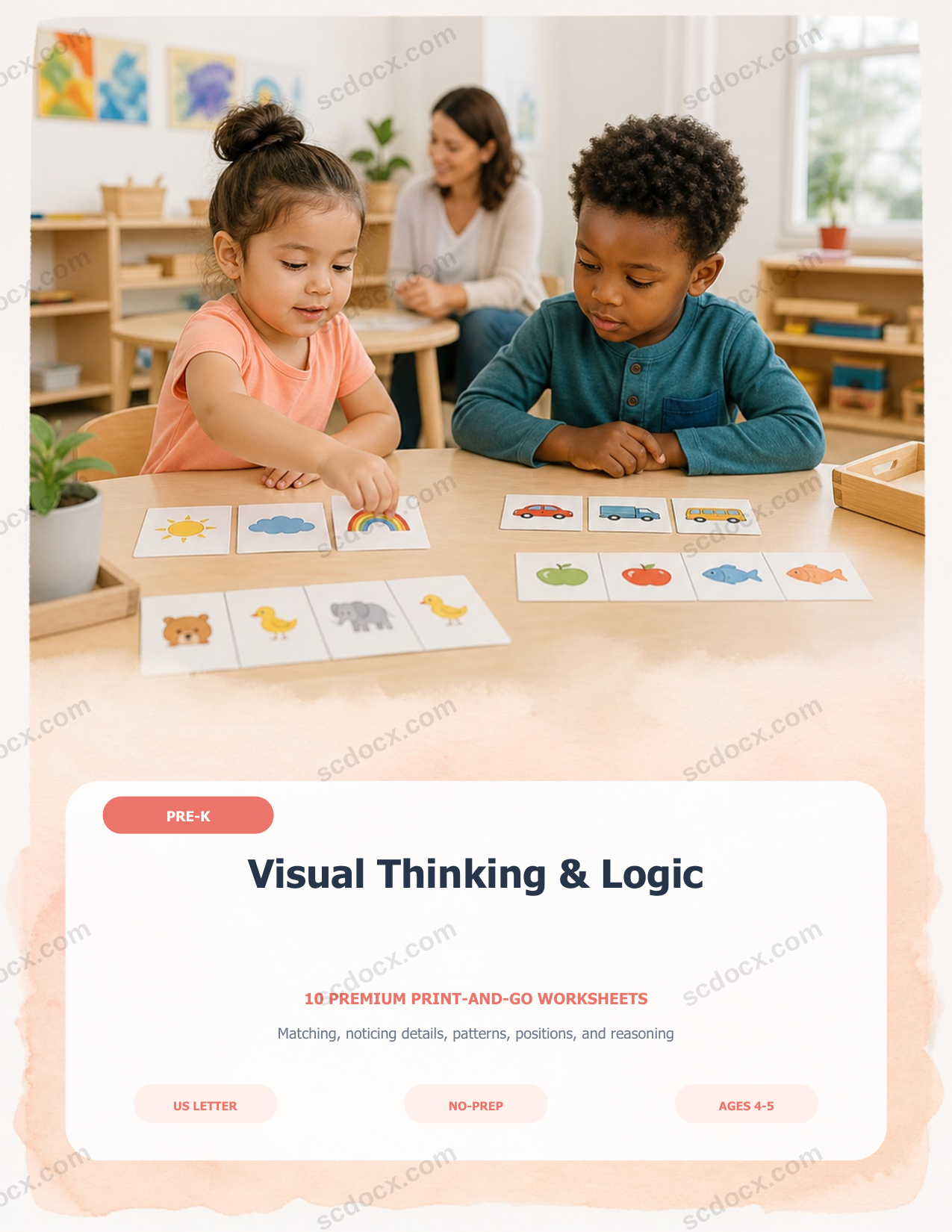 USA Visual Thinking & Logic | Pre-K | 10 Premium Worksheets