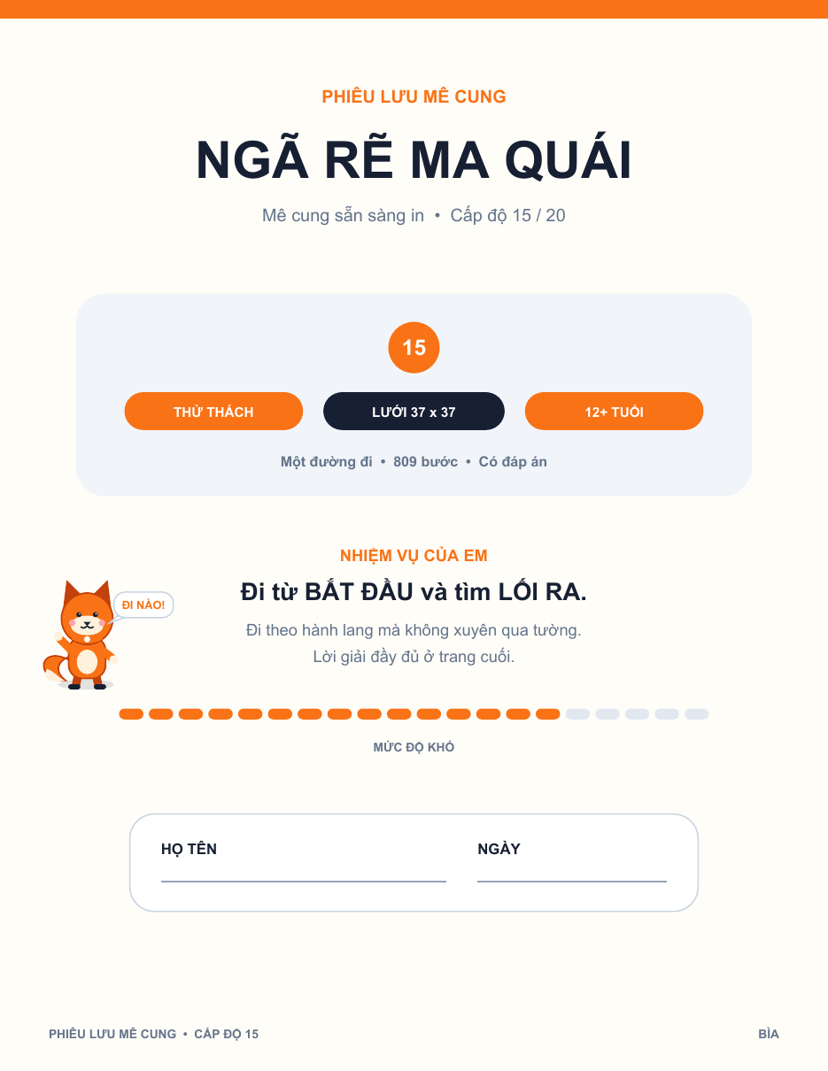 Mê Cung Hoạt Hình Tiếng Việt Miễn Phí 15 - Ngã Rẽ Ma Quái (Kèm Đáp Án)