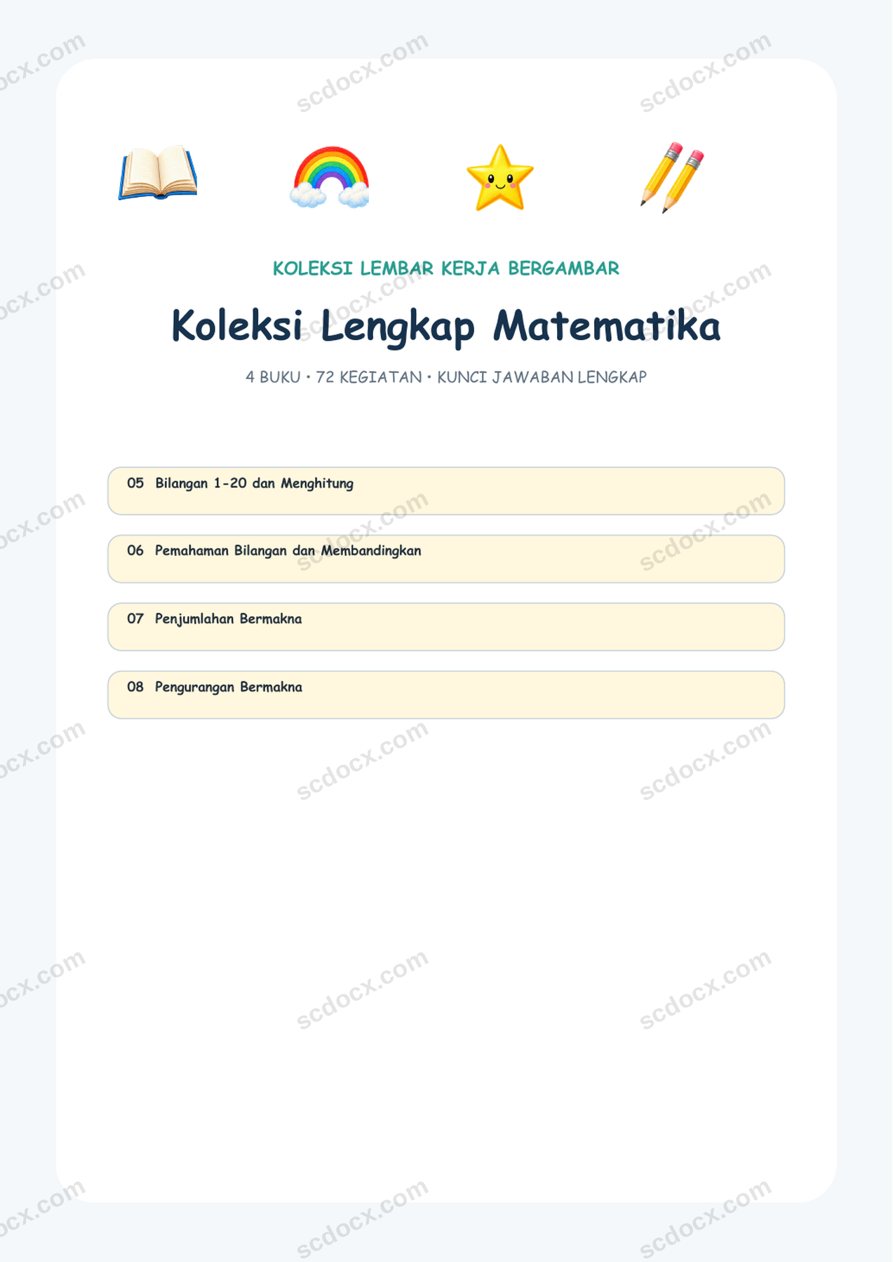 Koleksi Lengkap Matematika | 4 buku | 102 halaman | A4 | Edisi Indonesia