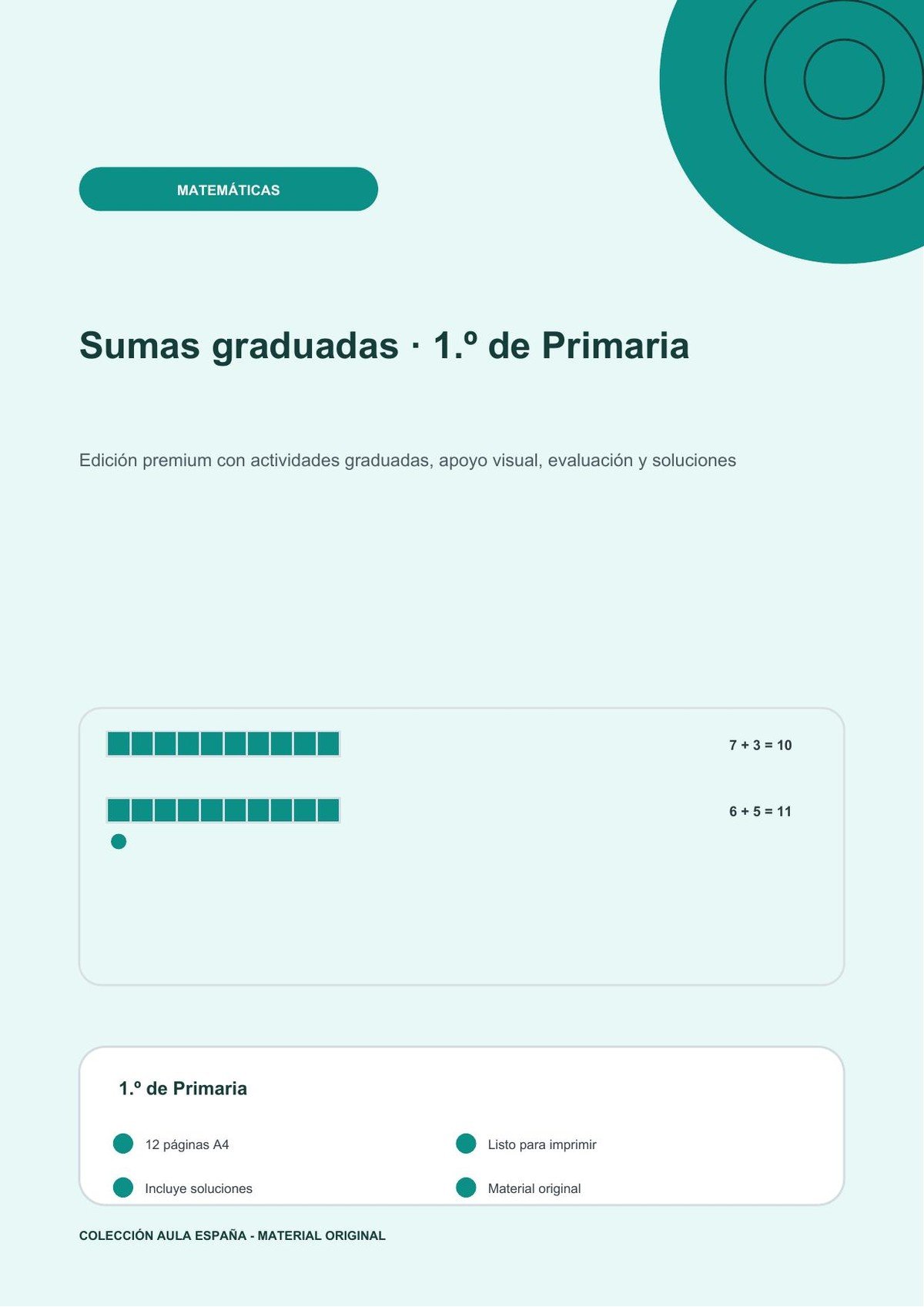 Sumas graduadas · 1.º de Primaria