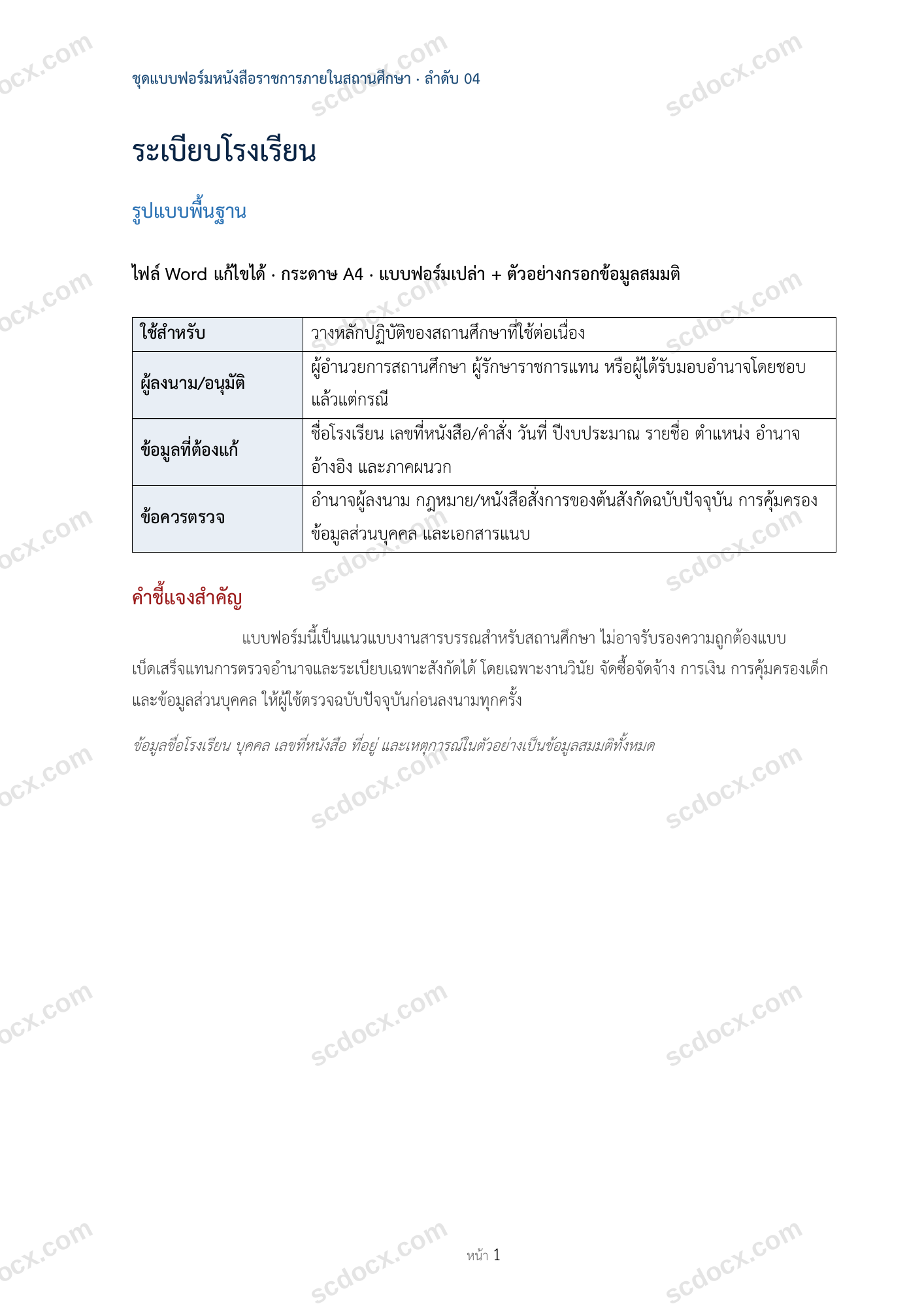 ระเบียบโรงเรียน