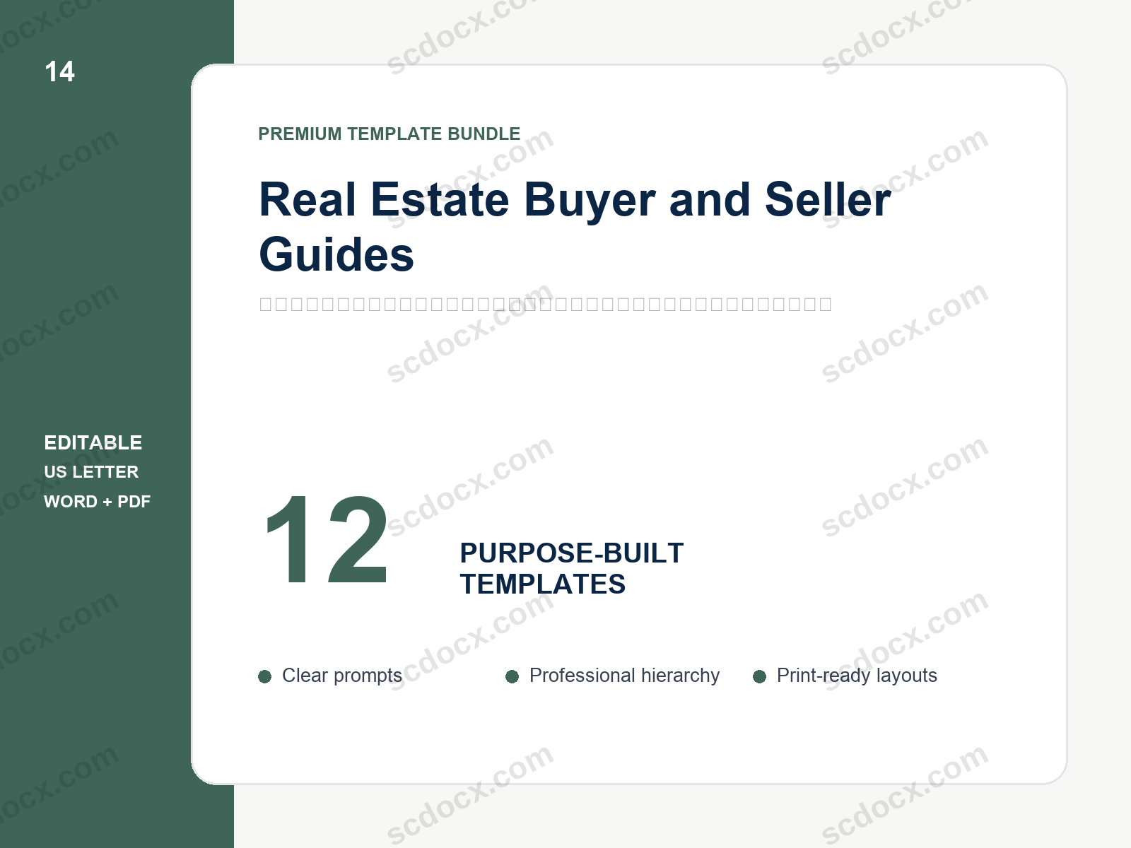 Real Estate Buyer and Seller Guides | 12 Editable US Letter Templates