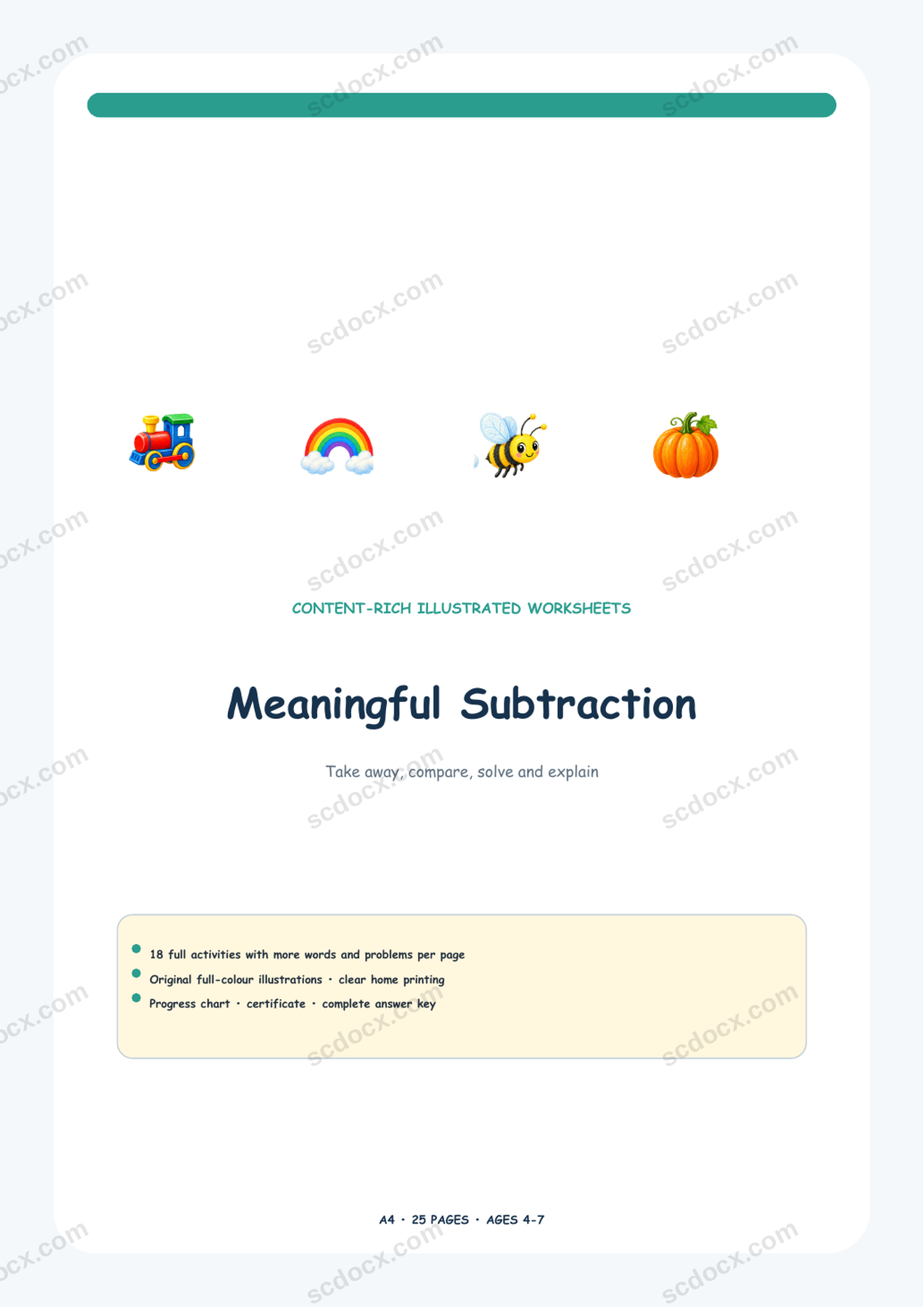 Meaningful Subtraction | 18 activities + answer keys | A4 | Canadian Edition