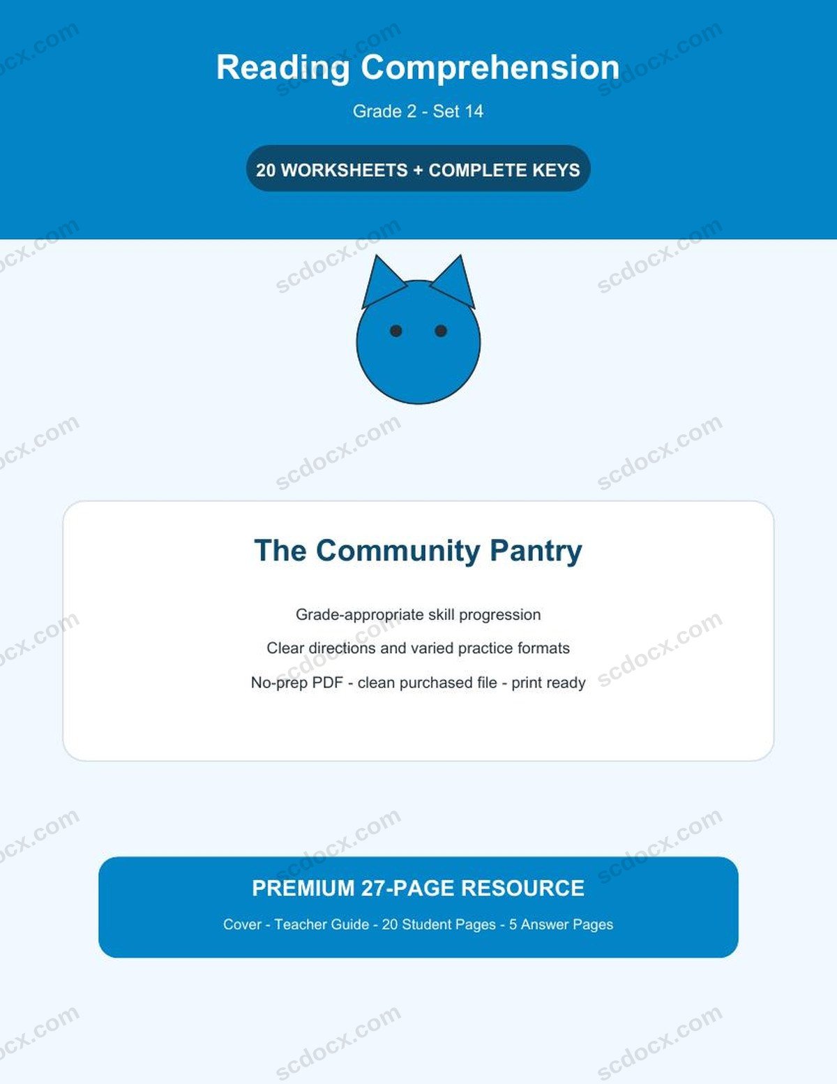 Reading Comprehension | Grade 2 | The Community Pantry | 20 Worksheets + Answer Keys